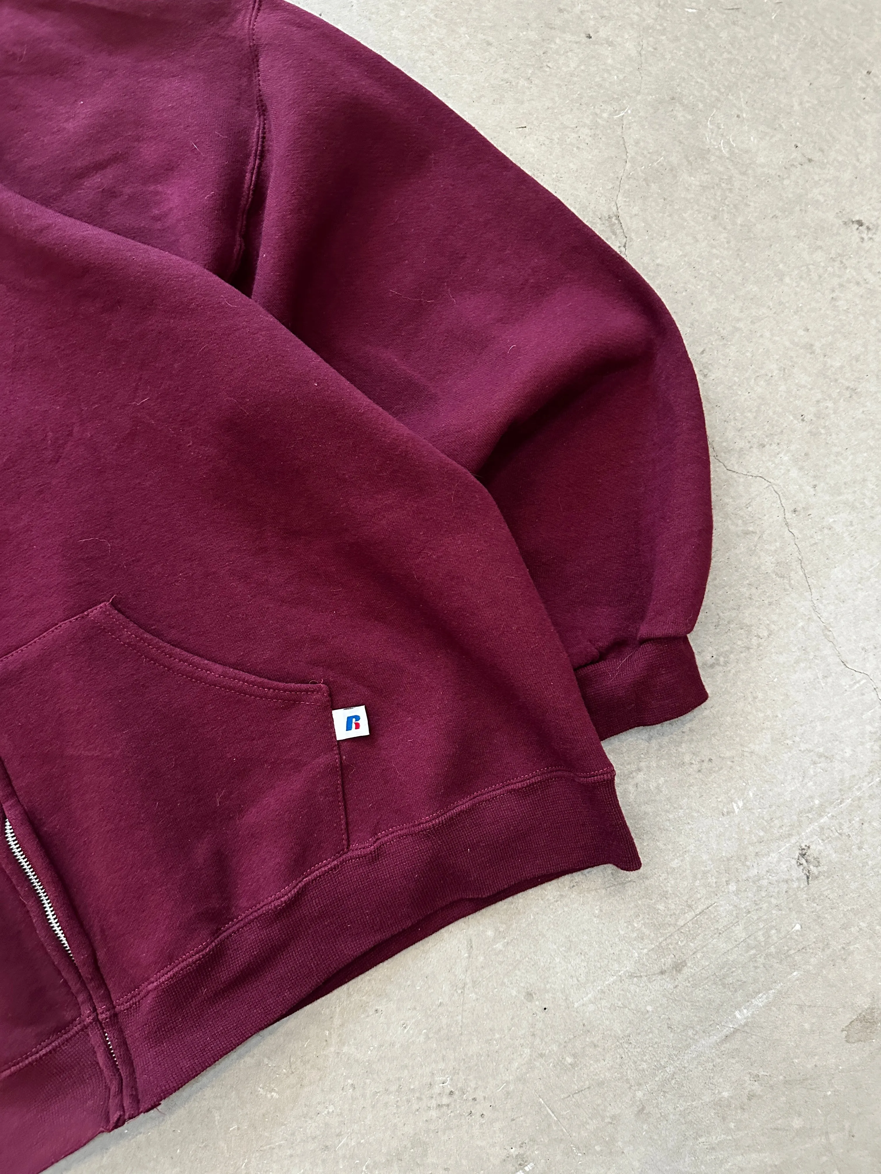 1990's Russell Athletic Blank Zip Hoodie - XL