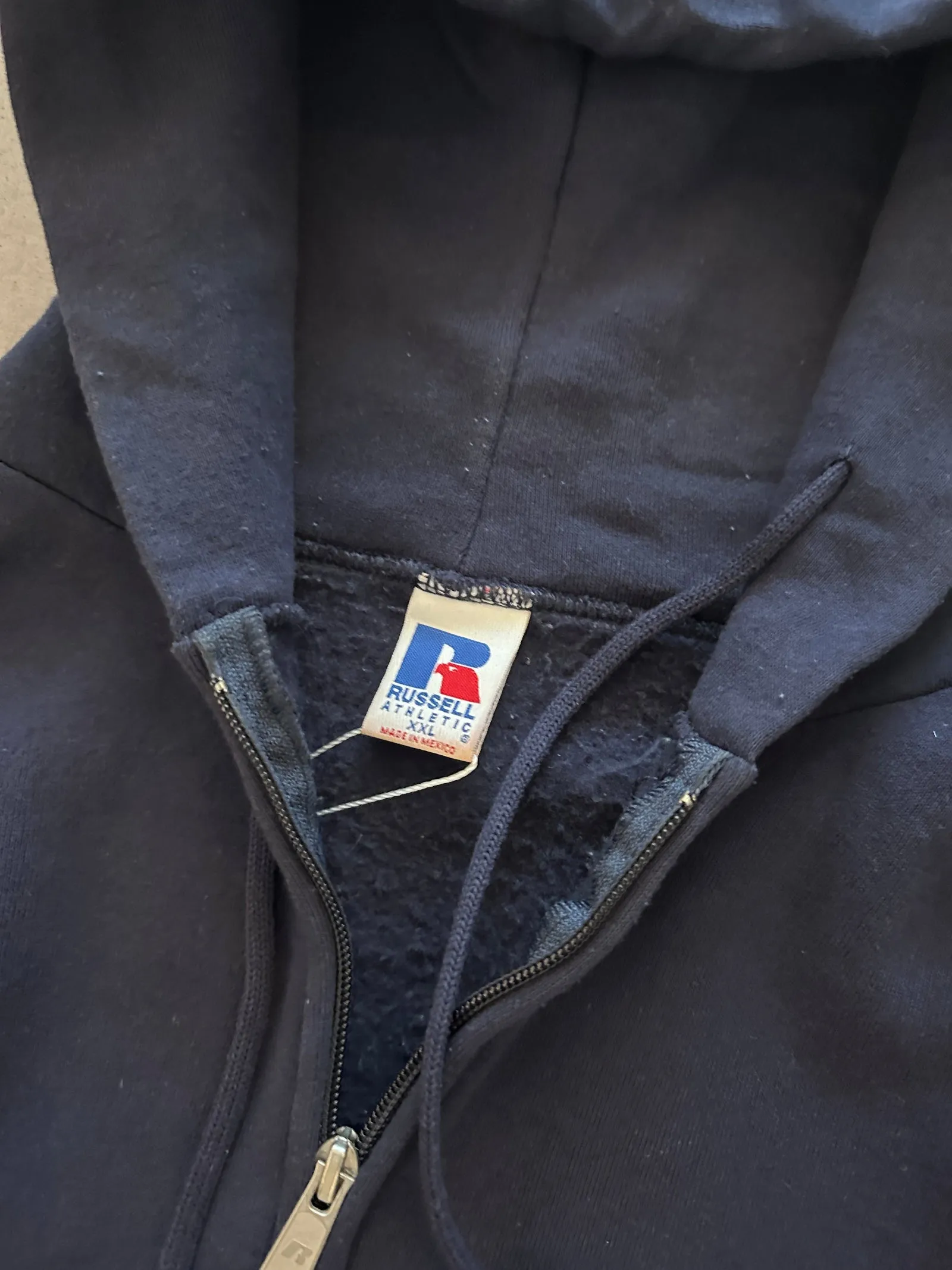 1990's Russell Athletic Zip Blank Hoodie - XXL