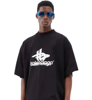 Balenciaga Oversized Logo-Print Cotton-Jersey T-Shirt