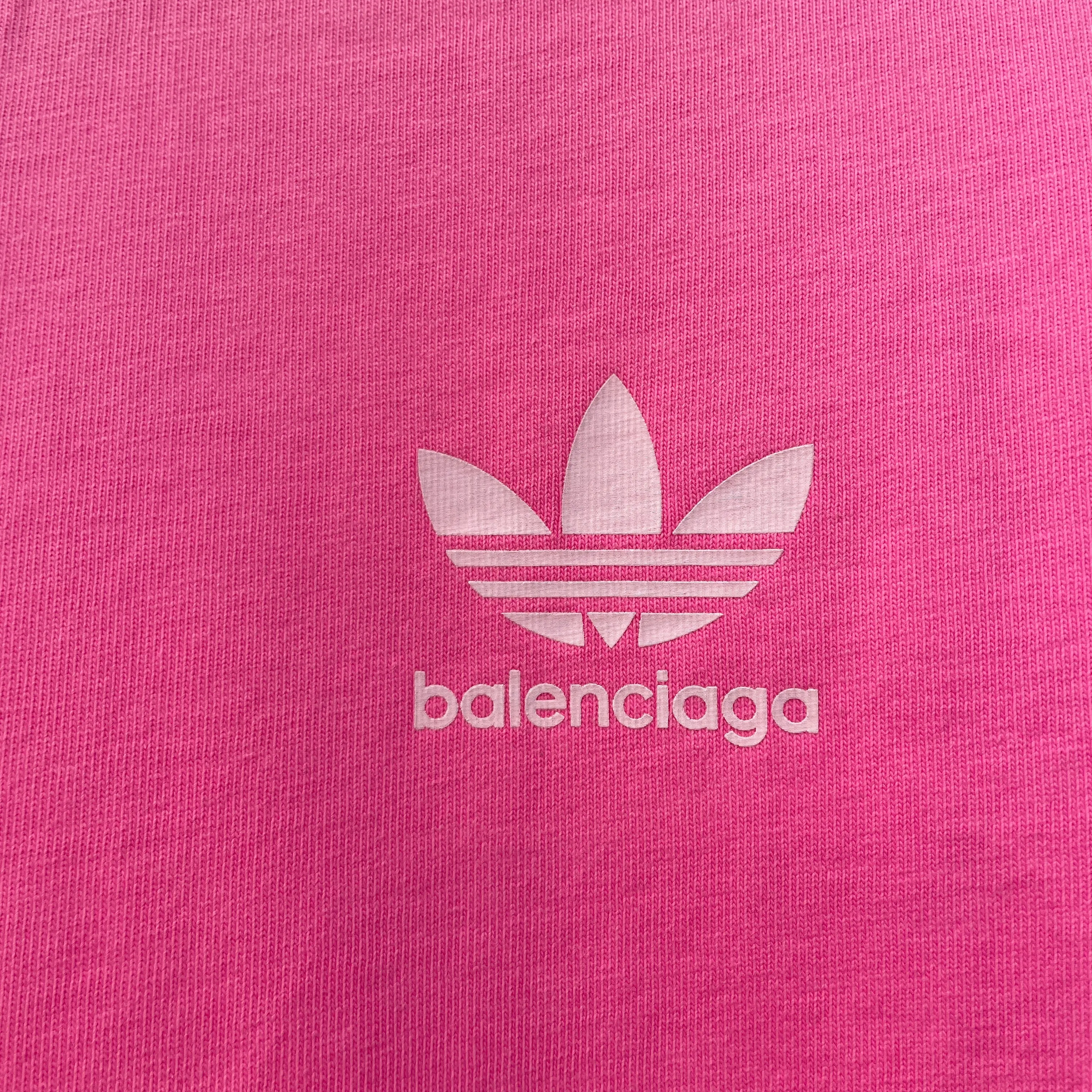 BALENCIAGA/adidas/T-Shirt/XL/Cotton/PNK/Stripe/
