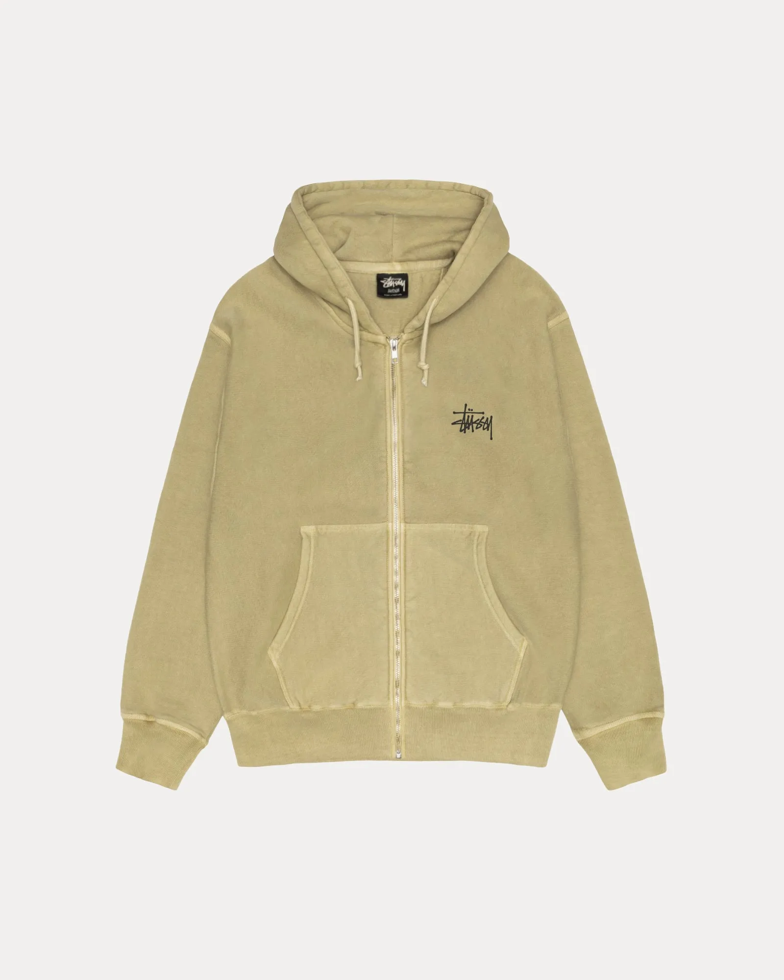 BASIC STSSY ZIP HOODIE PIGMENT DYED