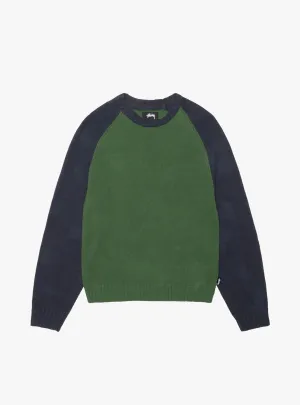 Colorblocked Raglan Crew Green