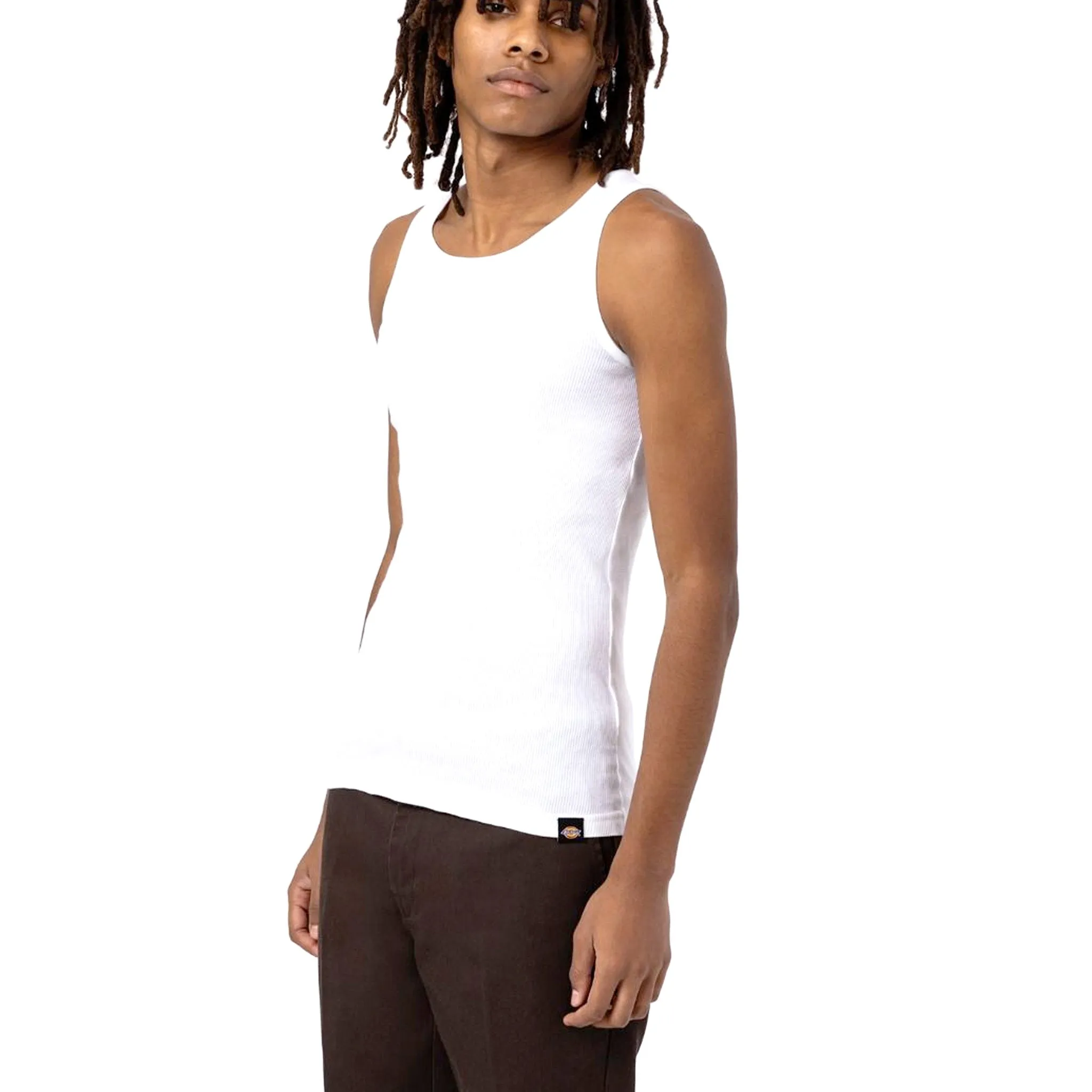 Dickies Basic Rib Singlet 3 Pack White
