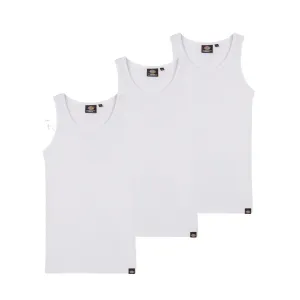 Dickies Basic Rib Singlet 3 Pack White