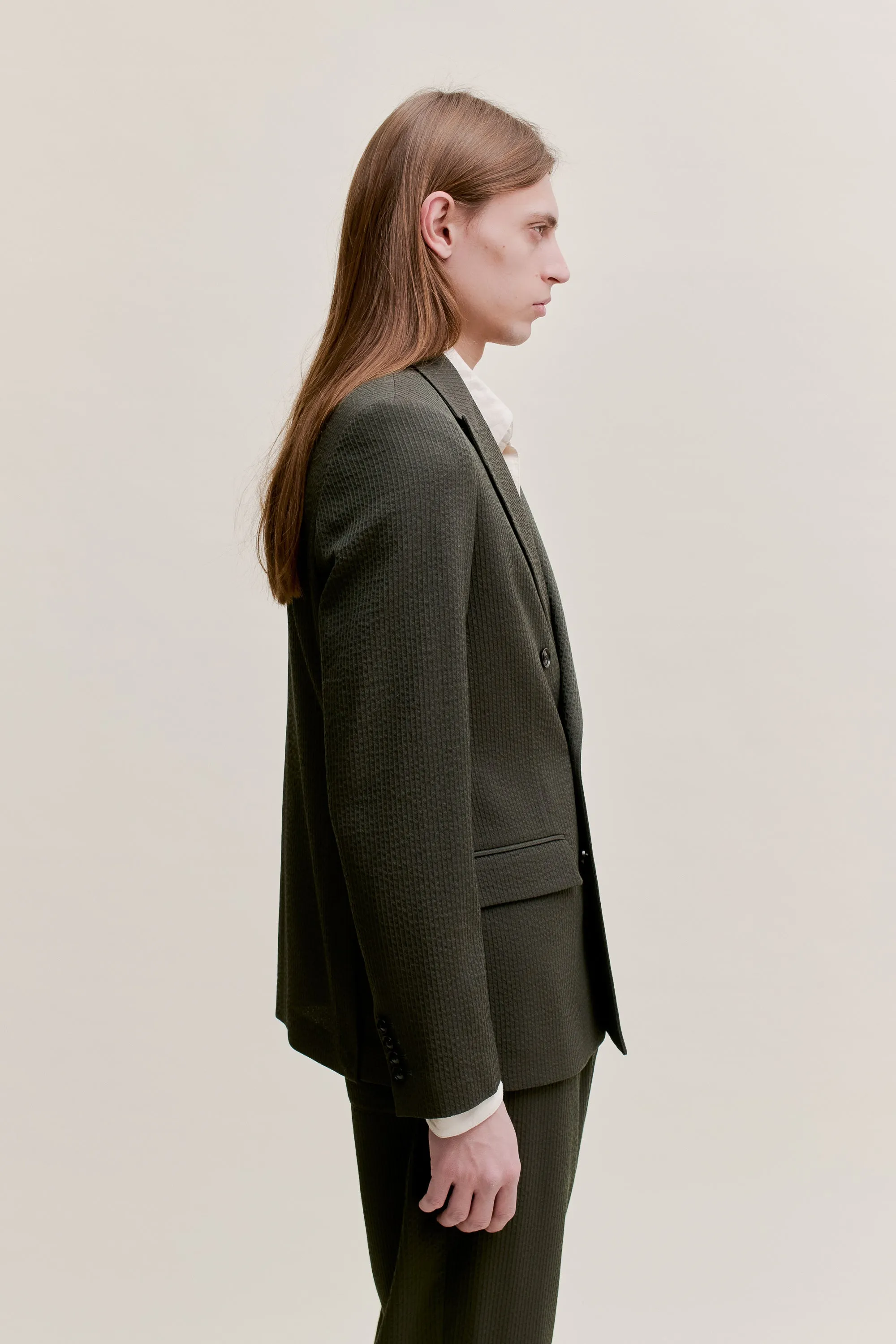 DOUBLE-BREASTED PEAK BLAZER