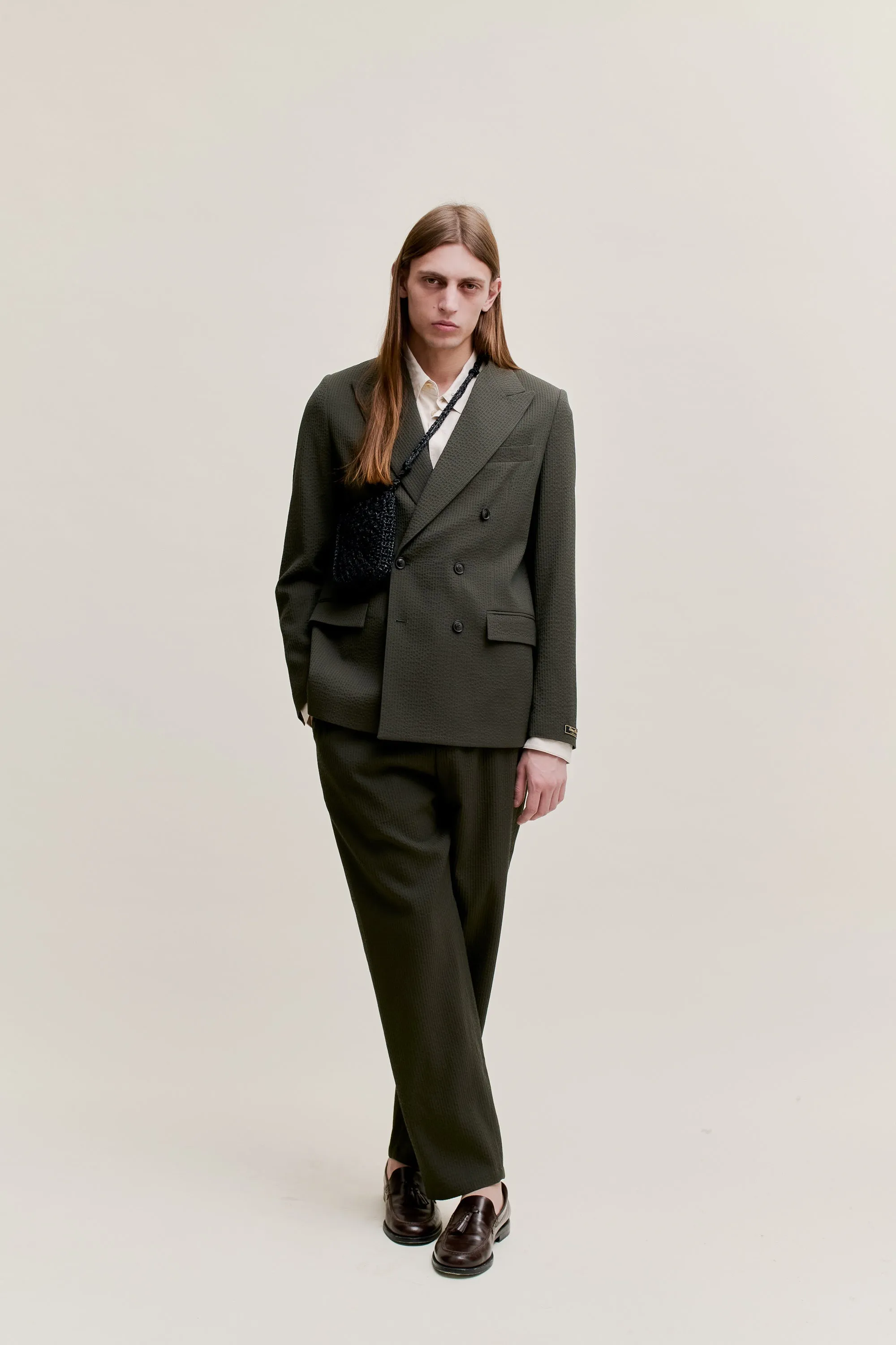 DOUBLE-BREASTED PEAK BLAZER