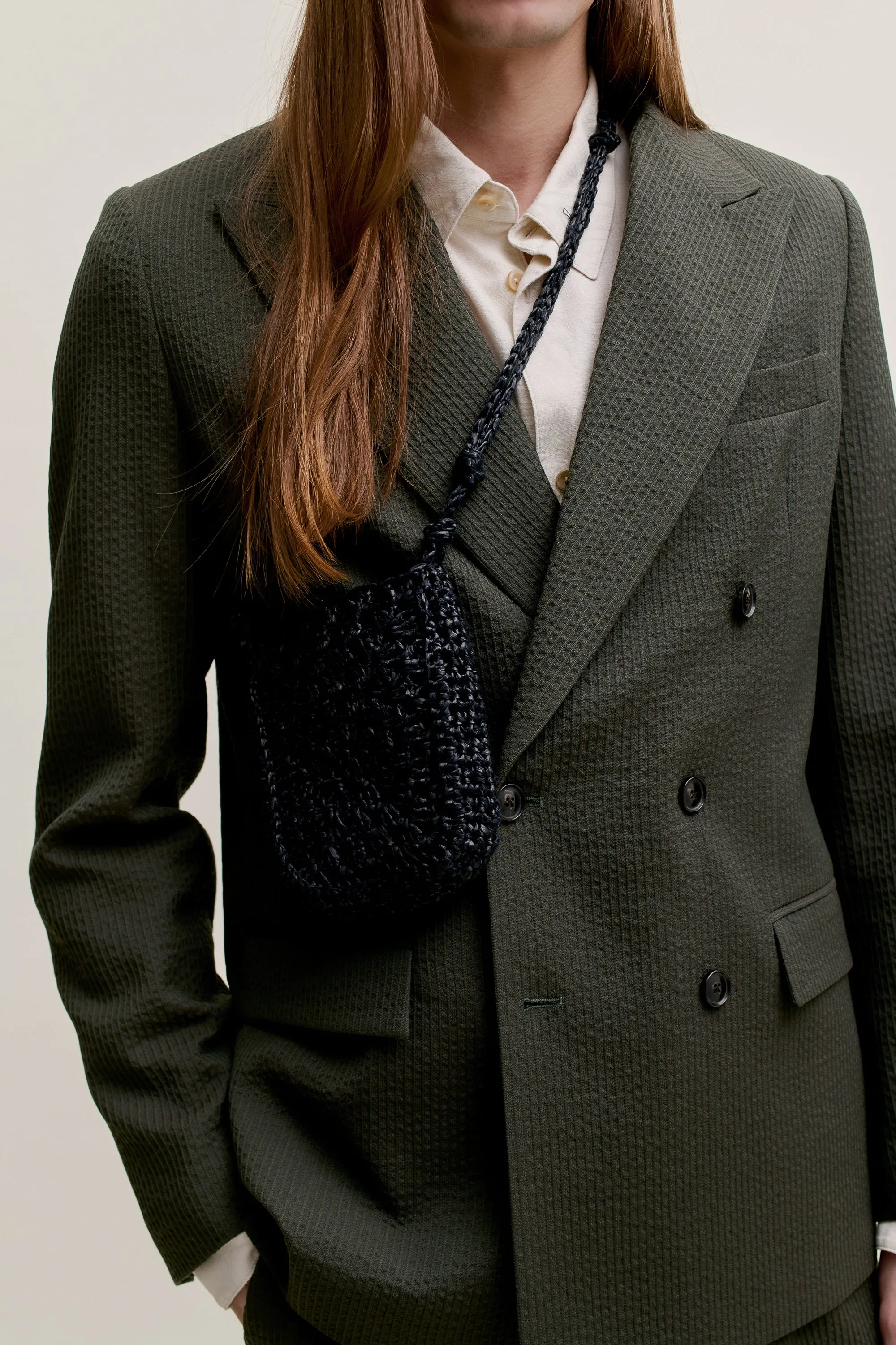DOUBLE-BREASTED PEAK BLAZER