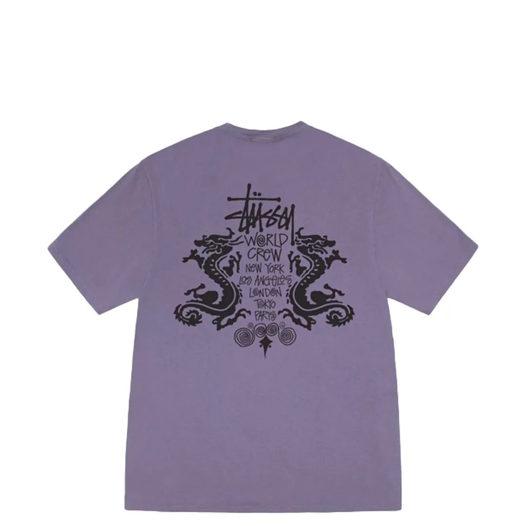 DOUBLE DRAGON PIGMENT DYED TEE GRAPE