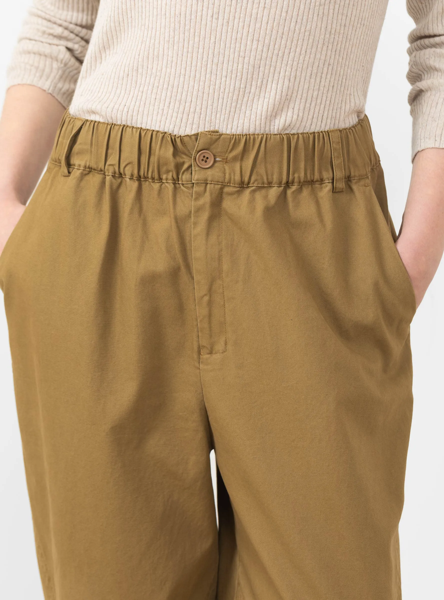Elastic Latern Trousers. Faded Caramel