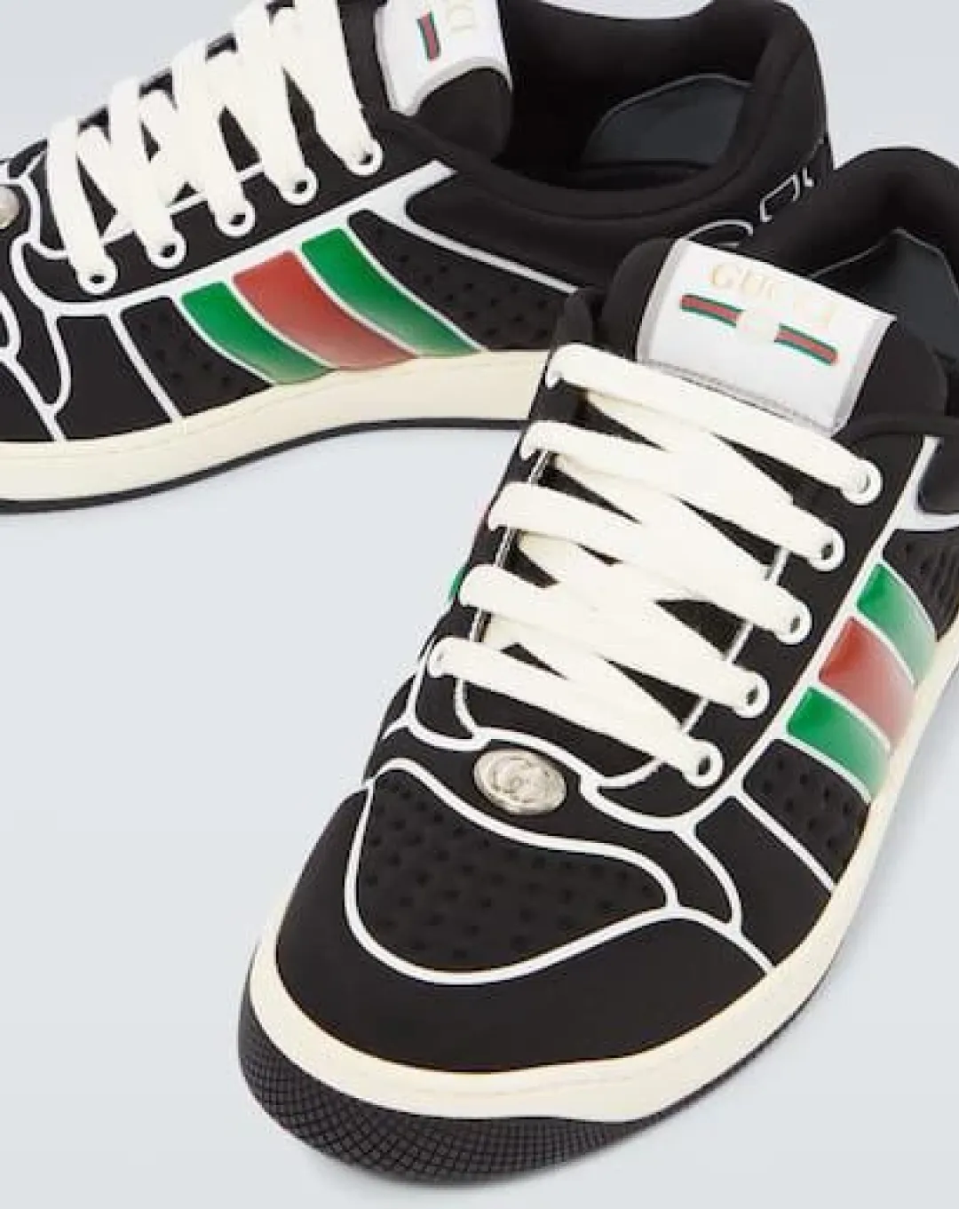 Gucci Men's Black Screener Trainer With Web