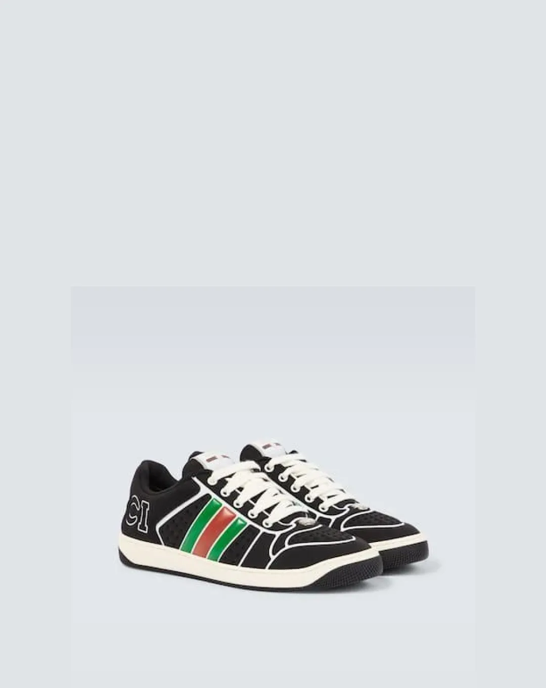 Gucci Men's Black Screener Trainer With Web