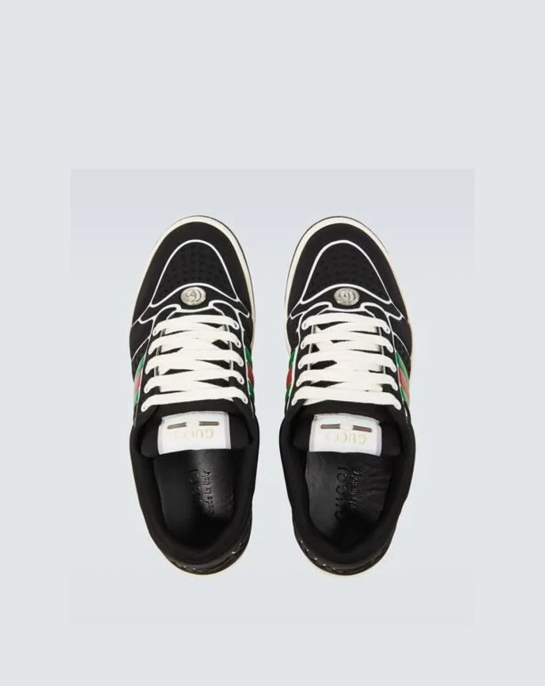 Gucci Men's Black Screener Trainer With Web