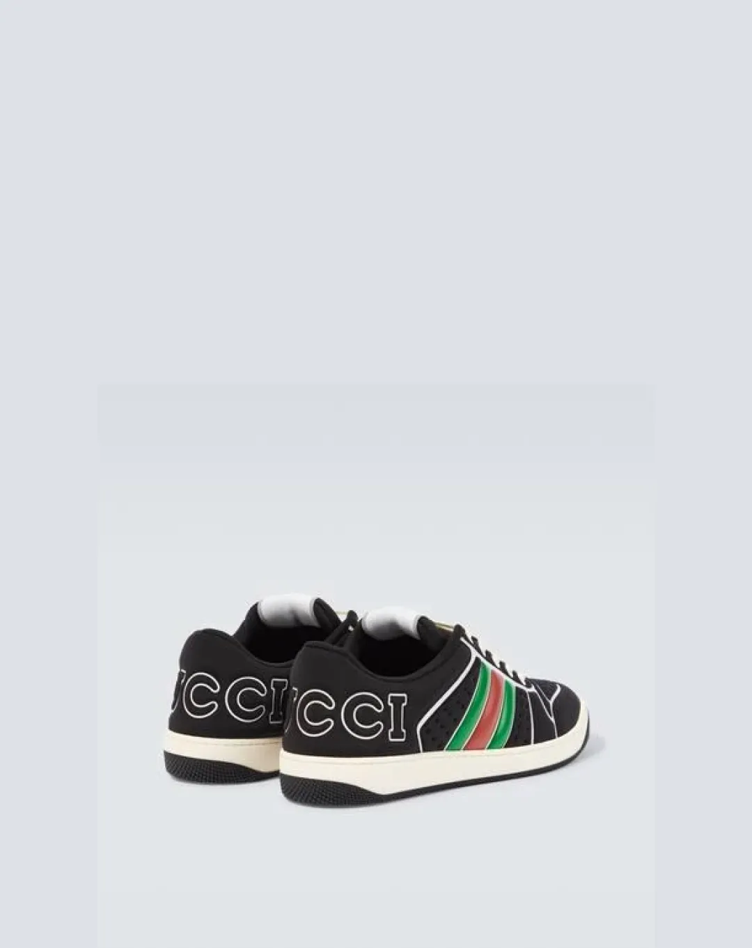 Gucci Men's Black Screener Trainer With Web