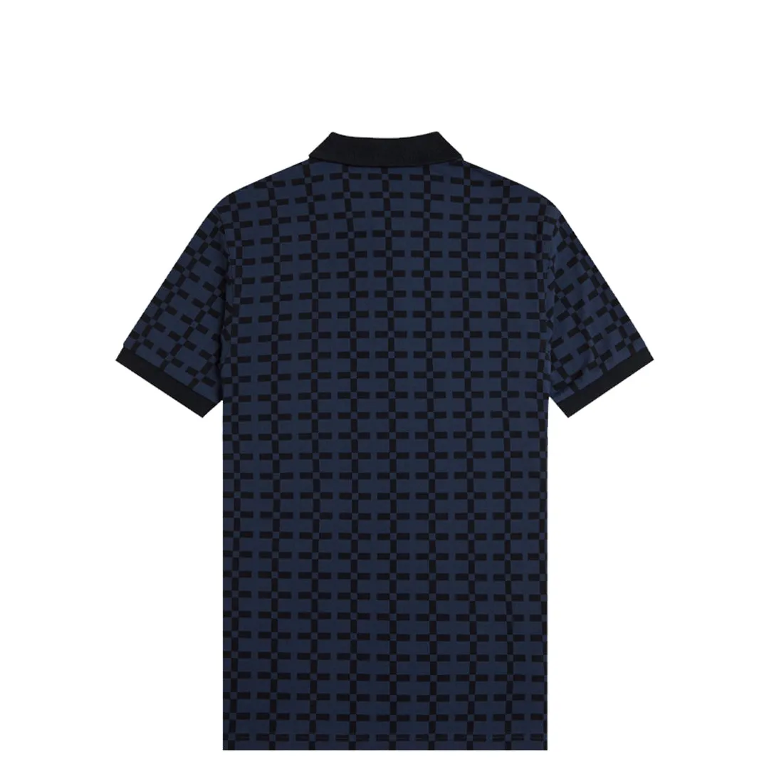 JACQUARD PRINT POLO SHIRT TENNIS BLUE