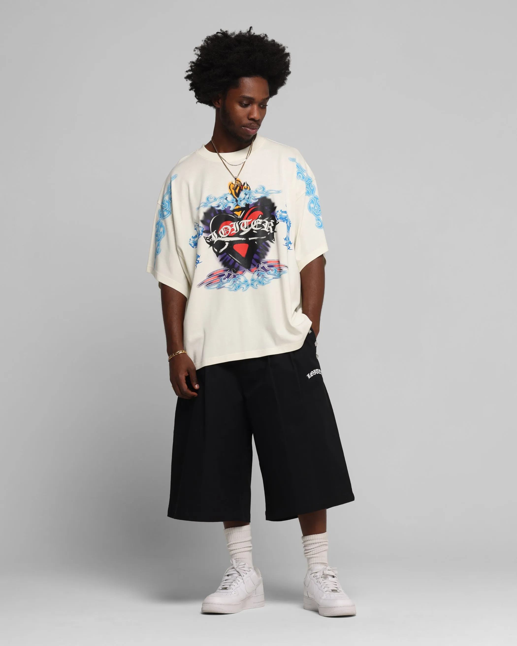 Loiter Hearts T-Shirt Off White