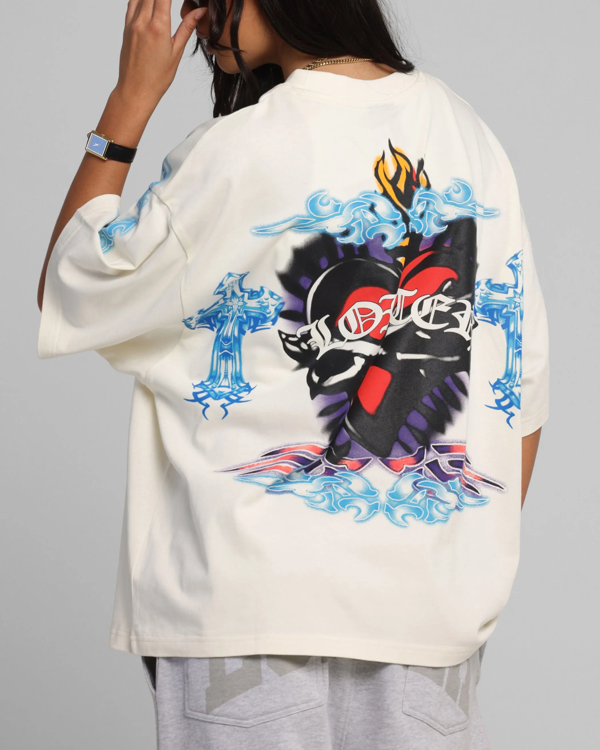 Loiter Hearts T-Shirt Off White