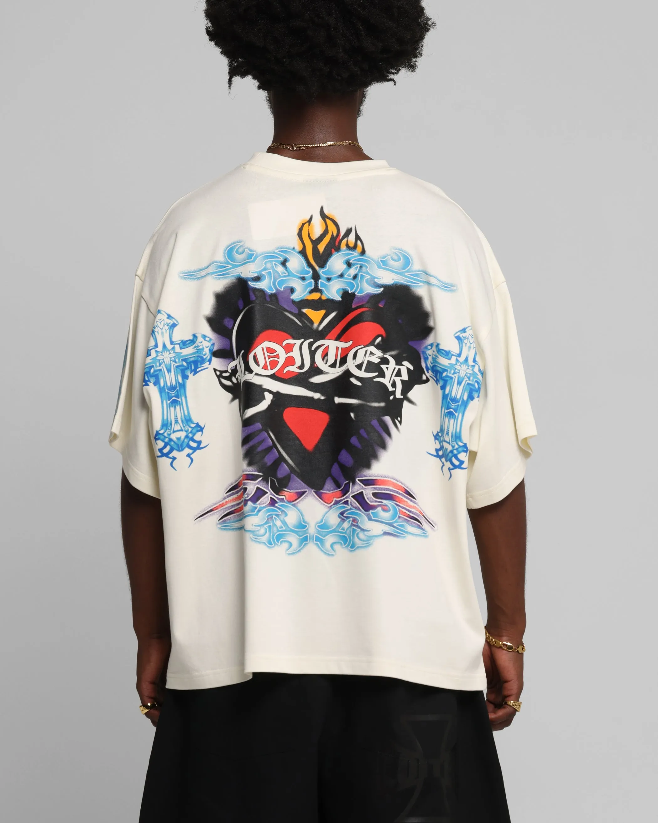 Loiter Hearts T-Shirt Off White