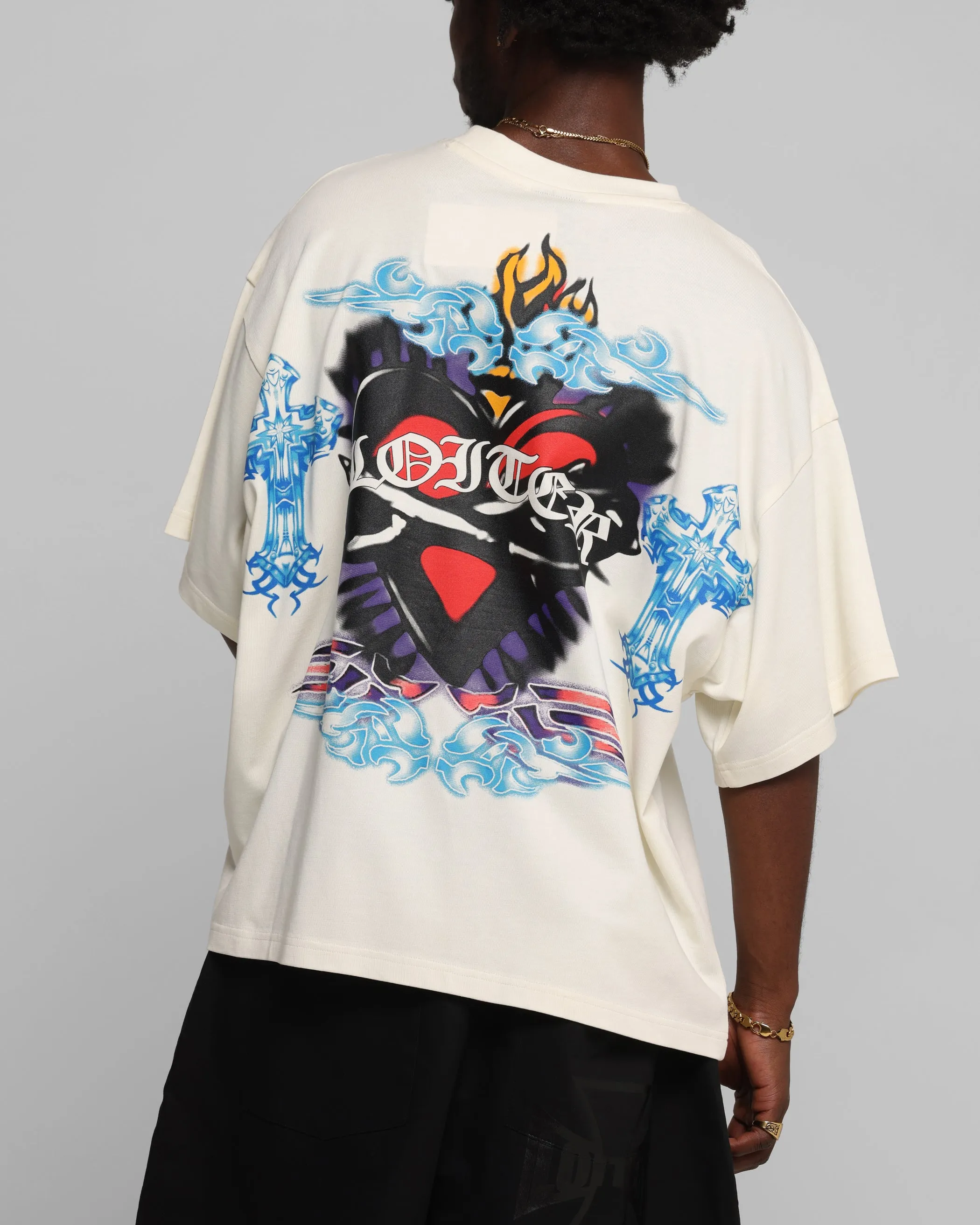Loiter Hearts T-Shirt Off White