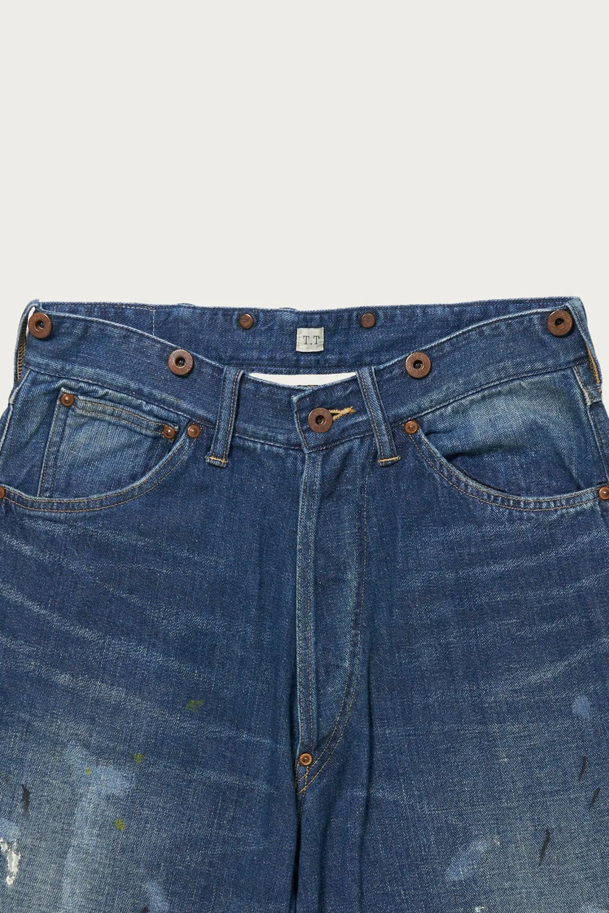 Lot. 704 Denim Trousers C.1920's - Damaged Indigo Paint