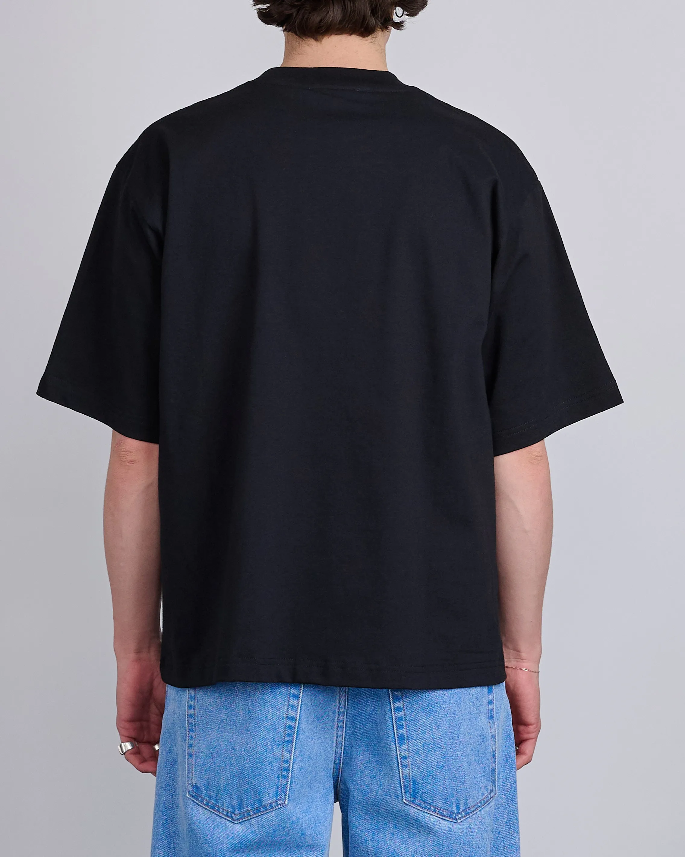 Marni Gingham Logo Mohair Applique T-Shirt Black