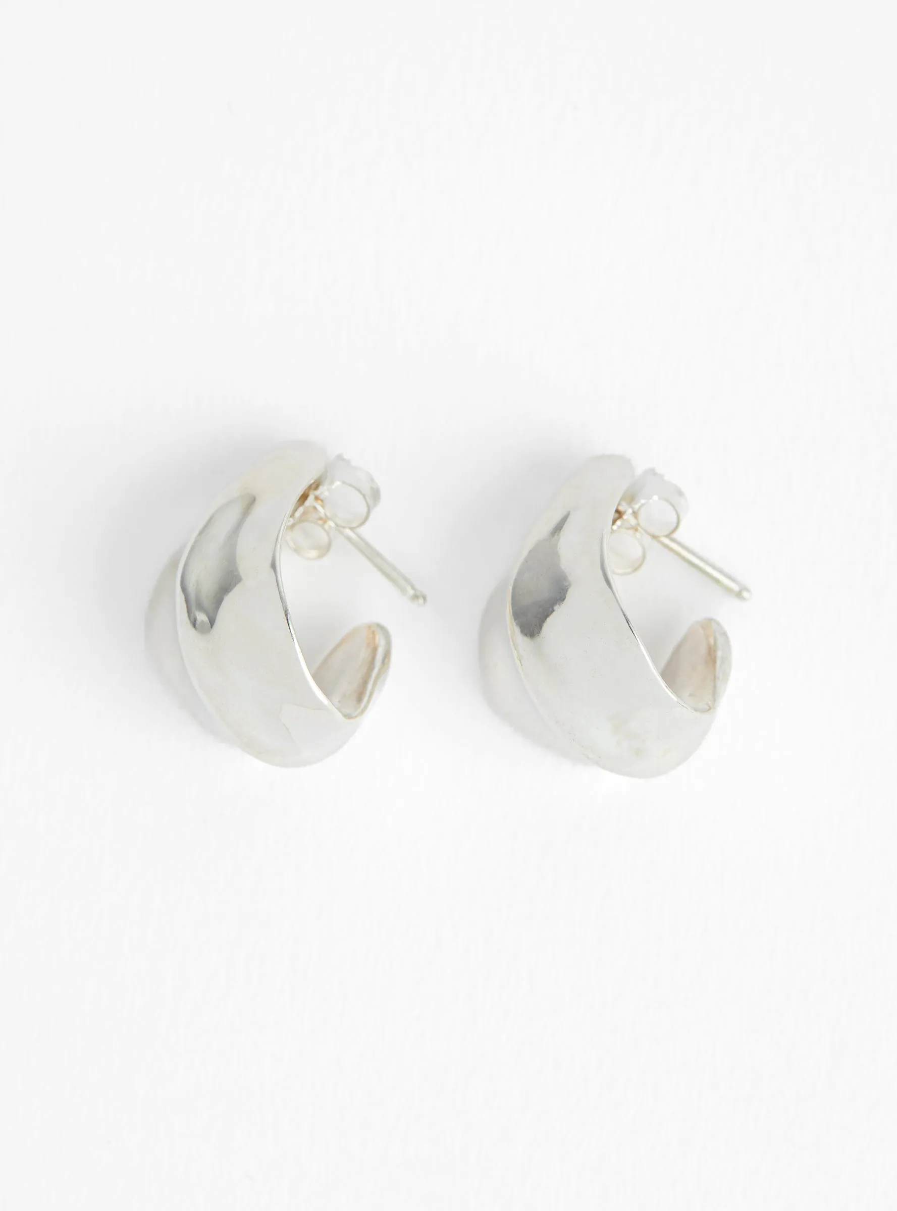 Petite Curve Hoops Sterling Silver