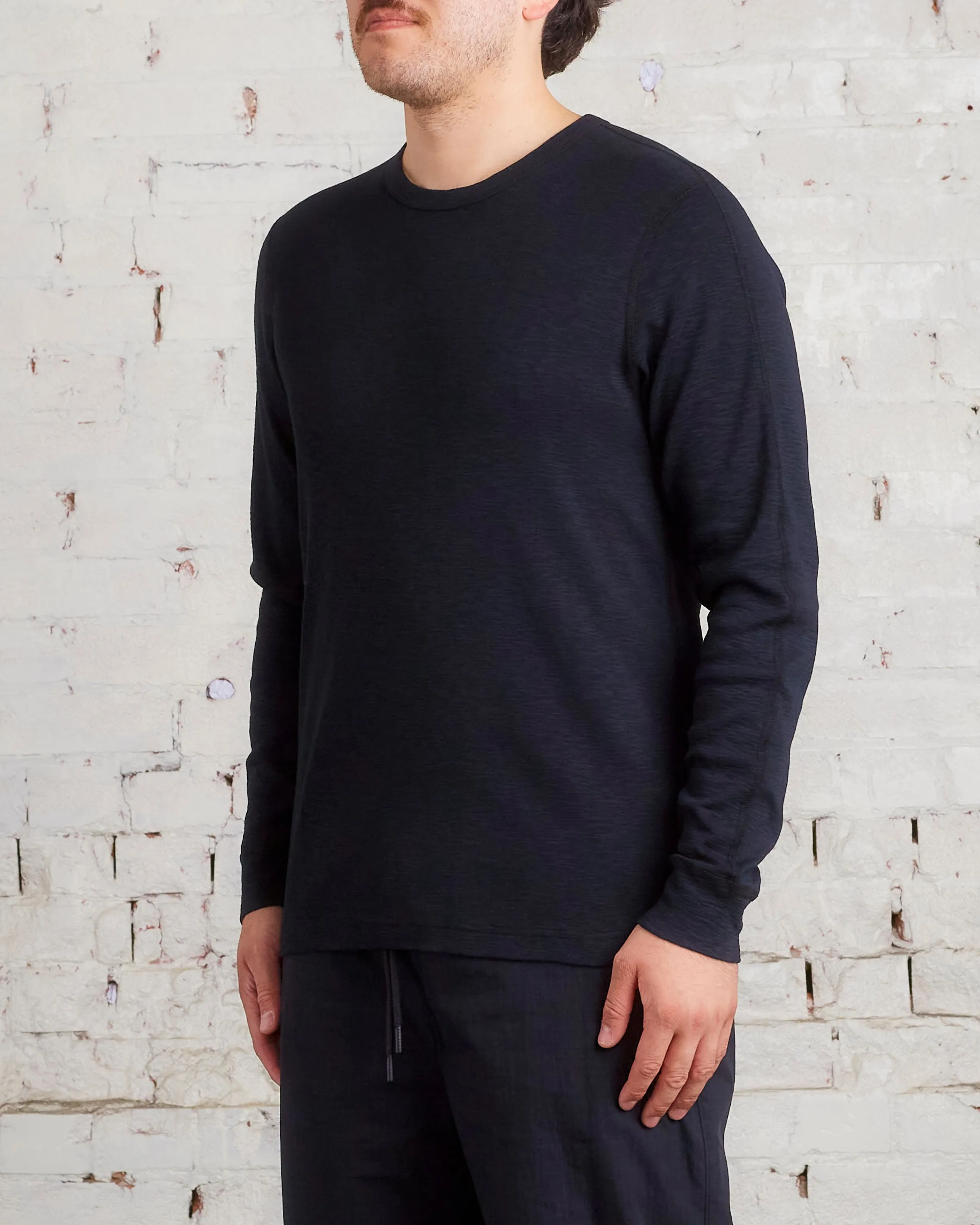 Reigning Champ 1x1 Slub Knit Long Sleeve T-Shirt Black