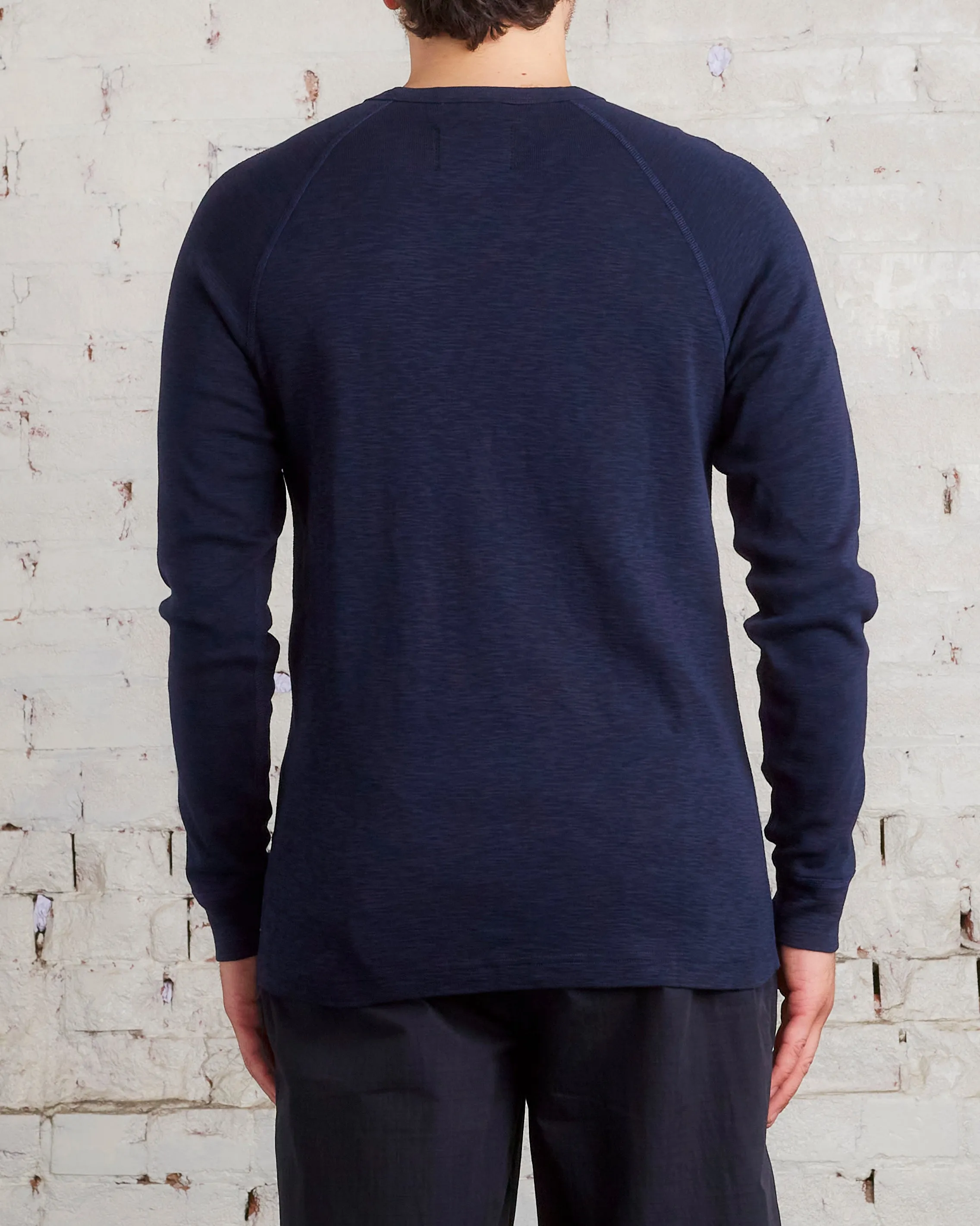Reigning Champ 1x1 Slub Knit Long Sleeve T-Shirt Navy