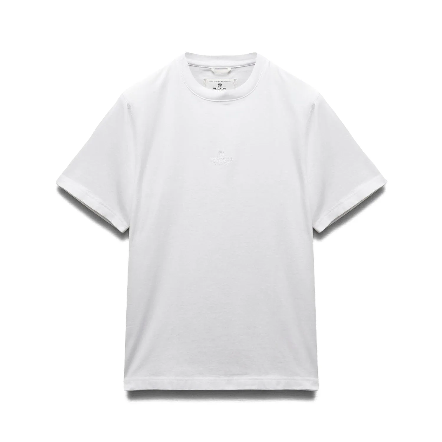 Reigning Champ Men Knit Midweight Jersey Lock Up T-Shirt White