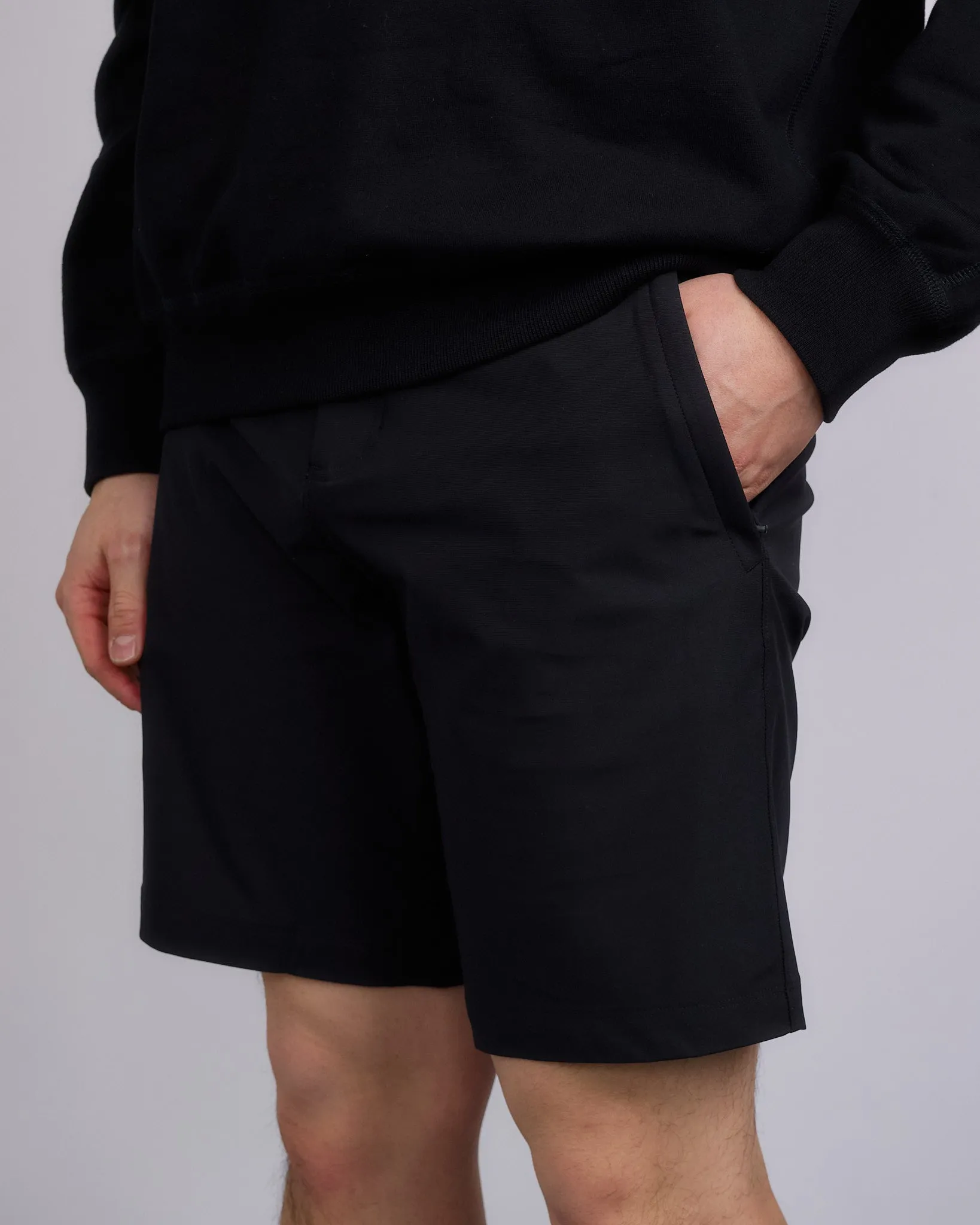 Reigning Champ Stretch Warp Knit Coach's 9 Short Black