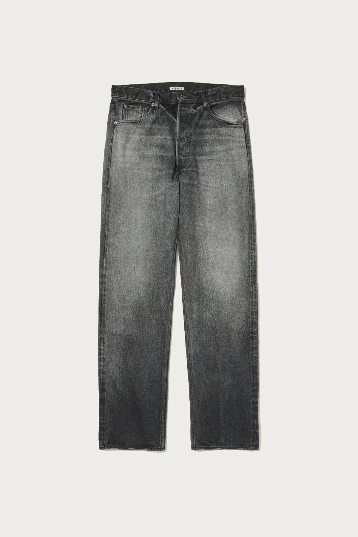 Selvedge Faded Heavy Denim Wide Pants - Faded Black
