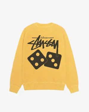 Stssy - Men's Dice Pig. Dyed Crewneck - (Yellow)