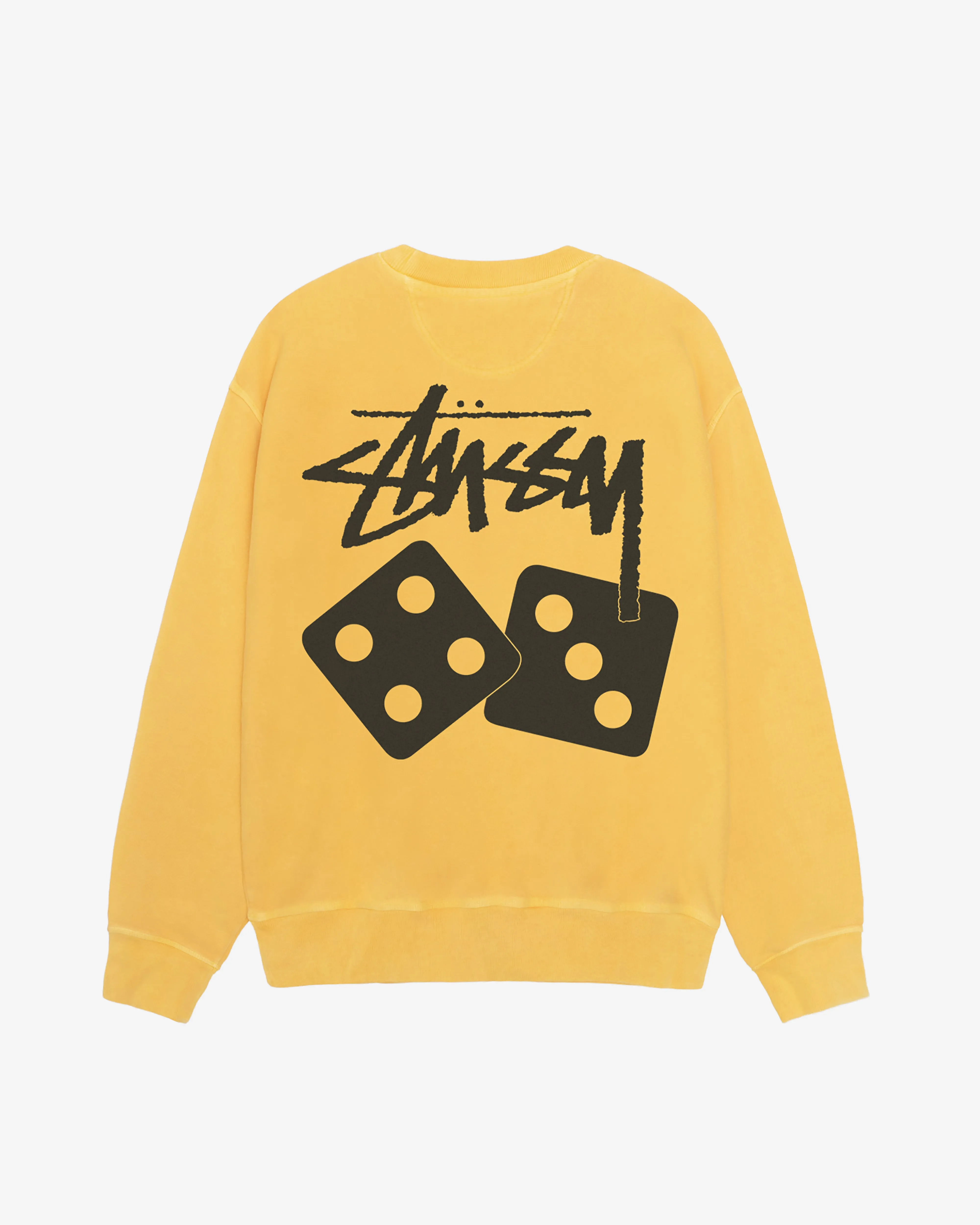 Stssy - Men's Dice Pig. Dyed Crewneck - (Yellow)