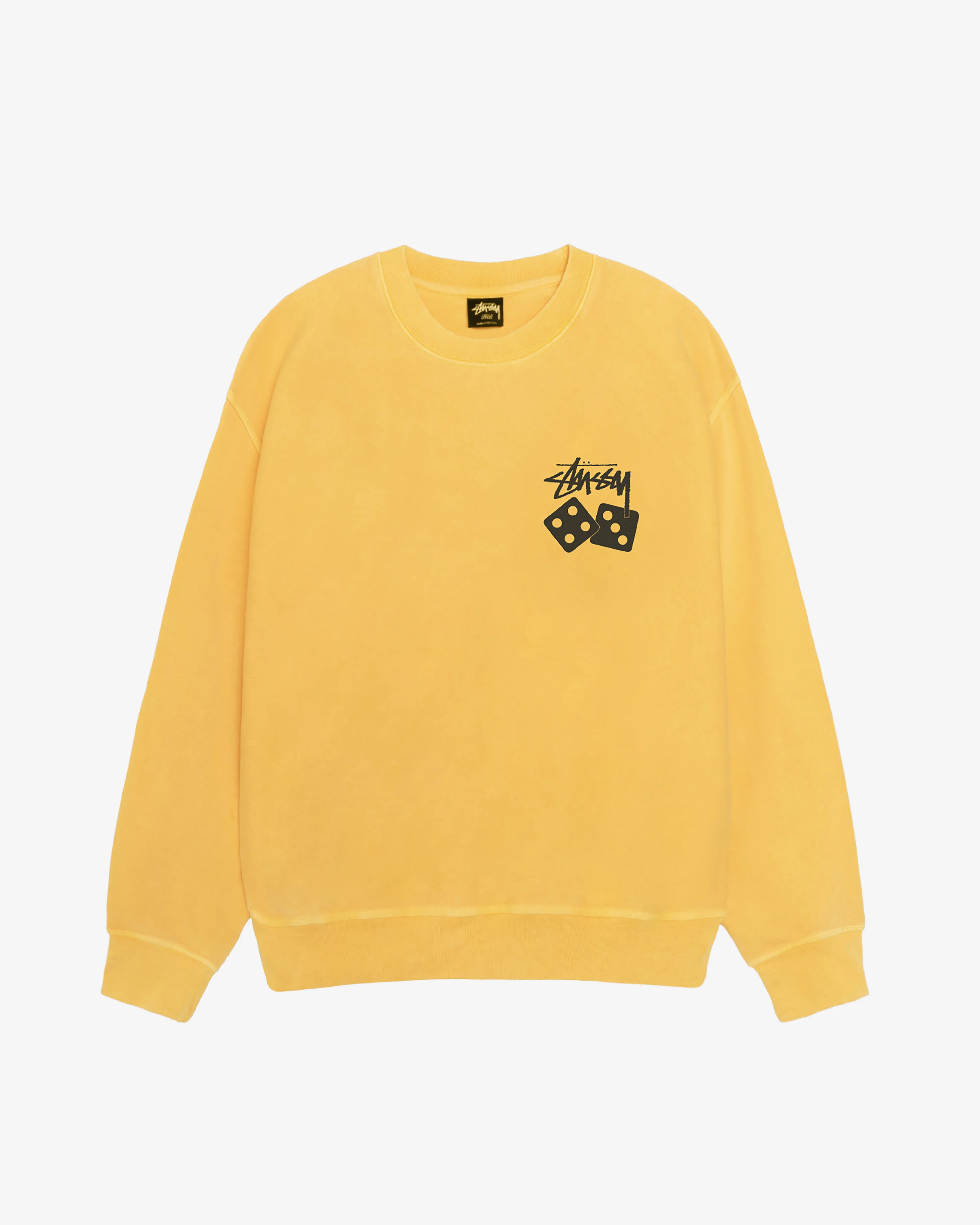 Stssy - Men's Dice Pig. Dyed Crewneck - (Yellow)