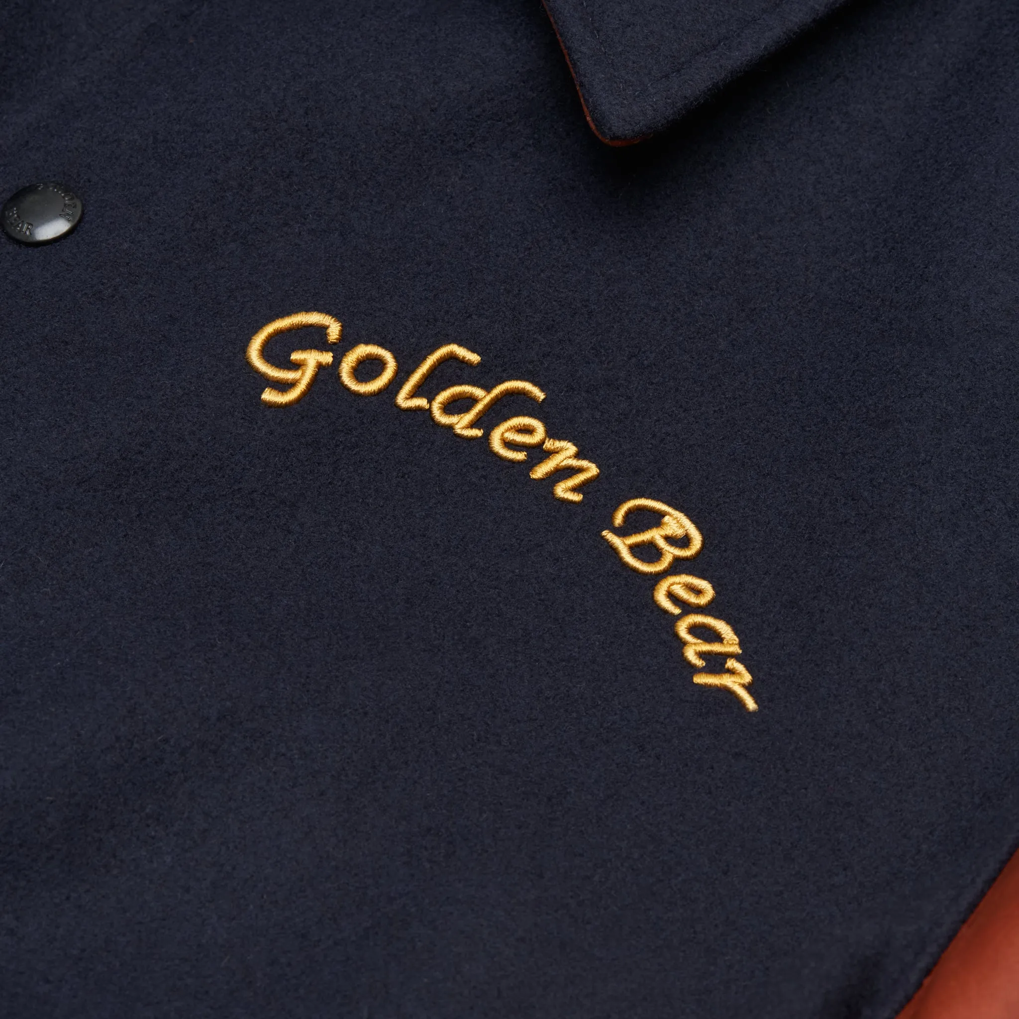 THE ALBANY ANNIVERSARY JACKET - Navy Melton Wool/Mahogany Leather Classic Fit