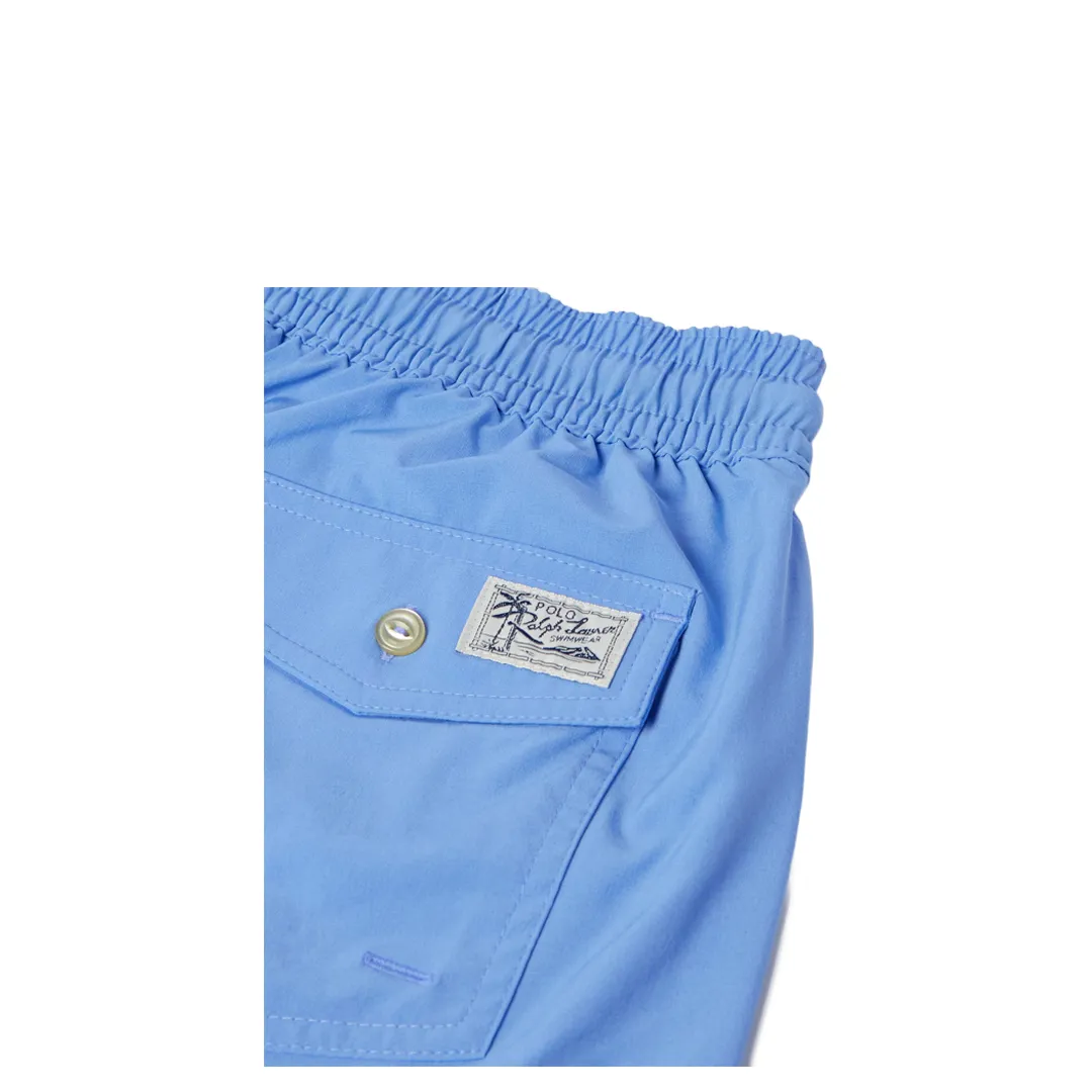 TRAVELER STRAIGHT-LEG MID-LENGTH SWIM SHORTS BLUE