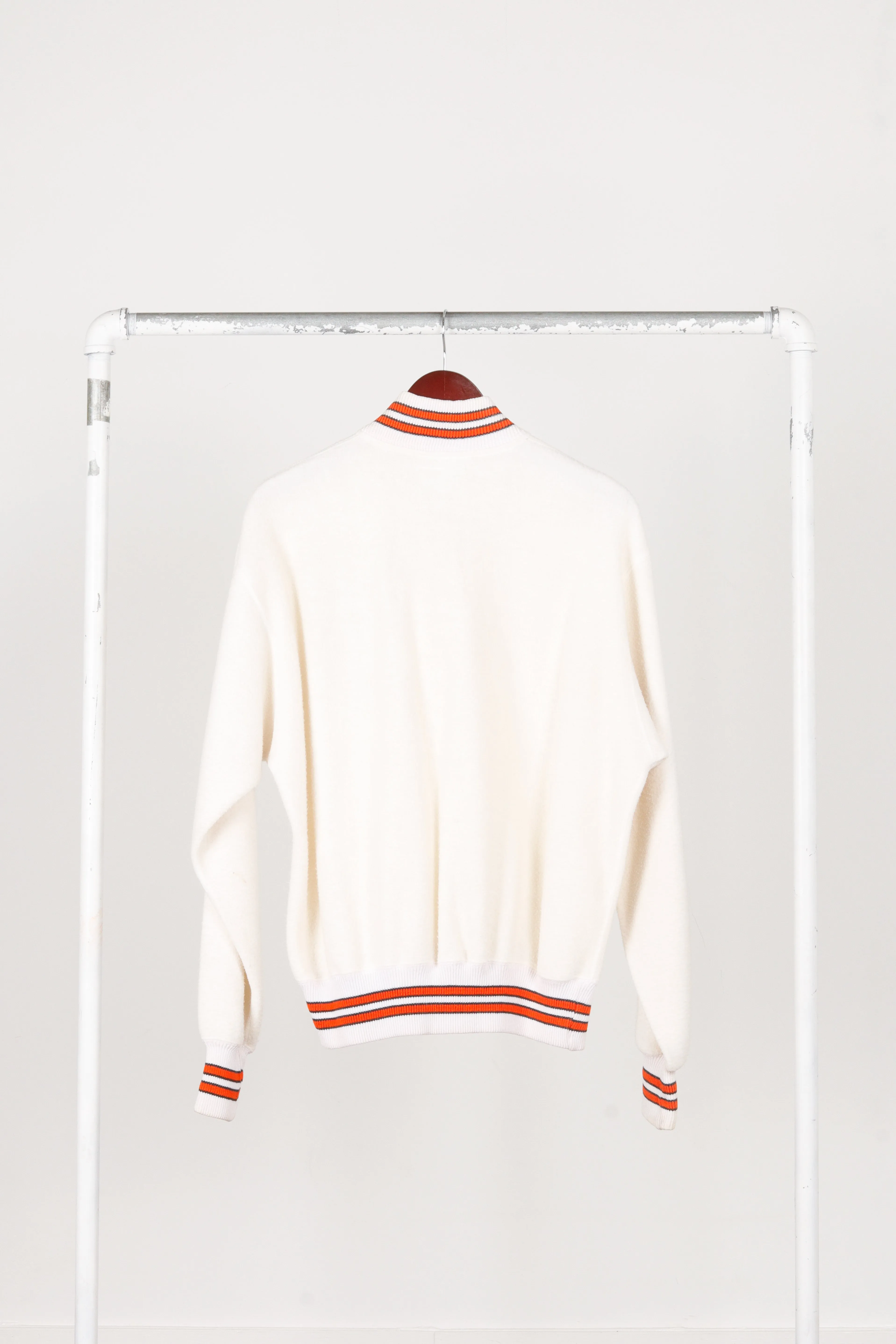 Vintage 50's Powers Athletic '188 O Embroidered' Varsity Half Zip Sweater