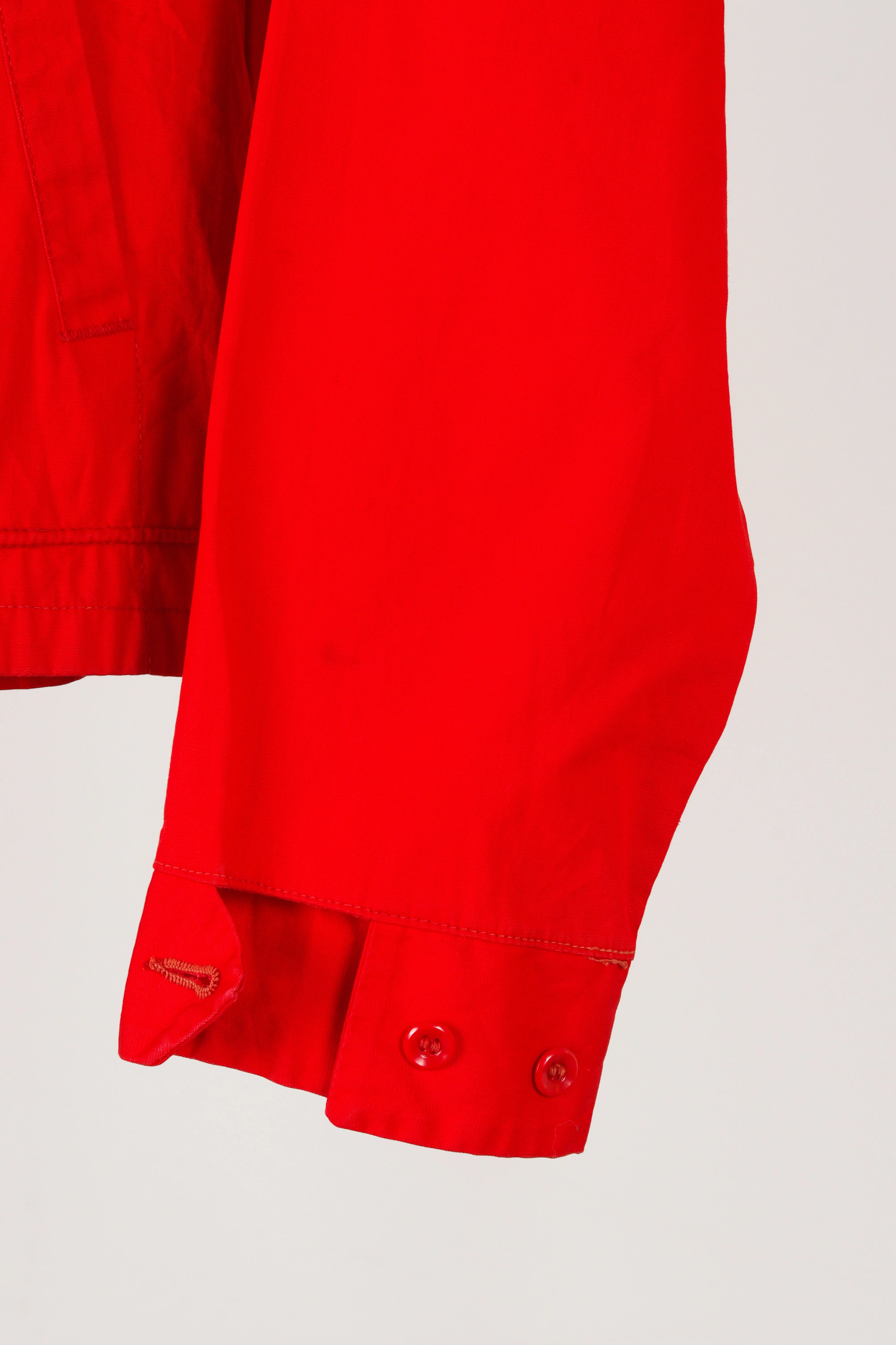 Vintage 60's Mule Skin 'Chenille Baseball C' Patched Work Jacket Red