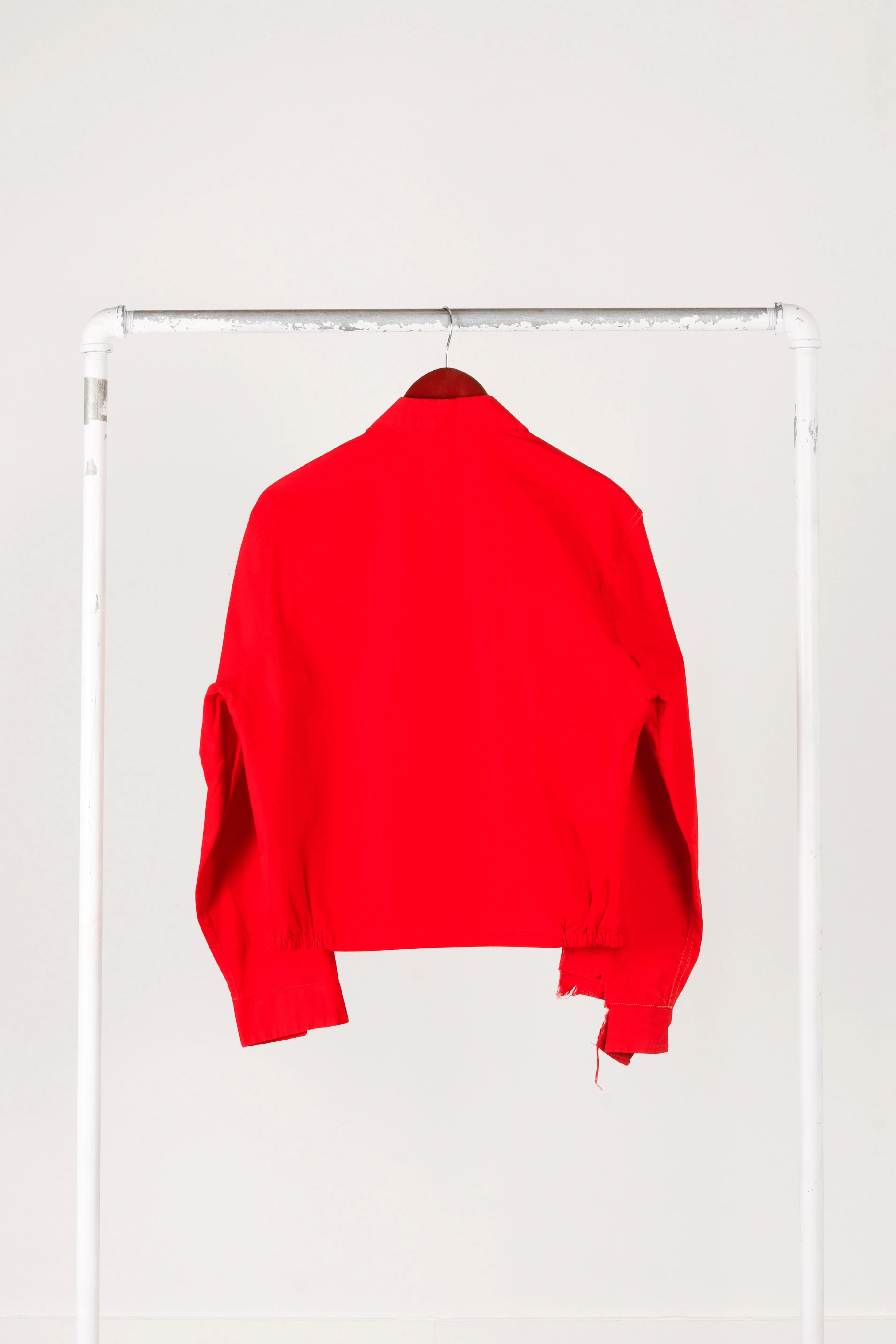 Vintage 60's Mule Skin 'Chenille Baseball C' Patched Work Jacket Red