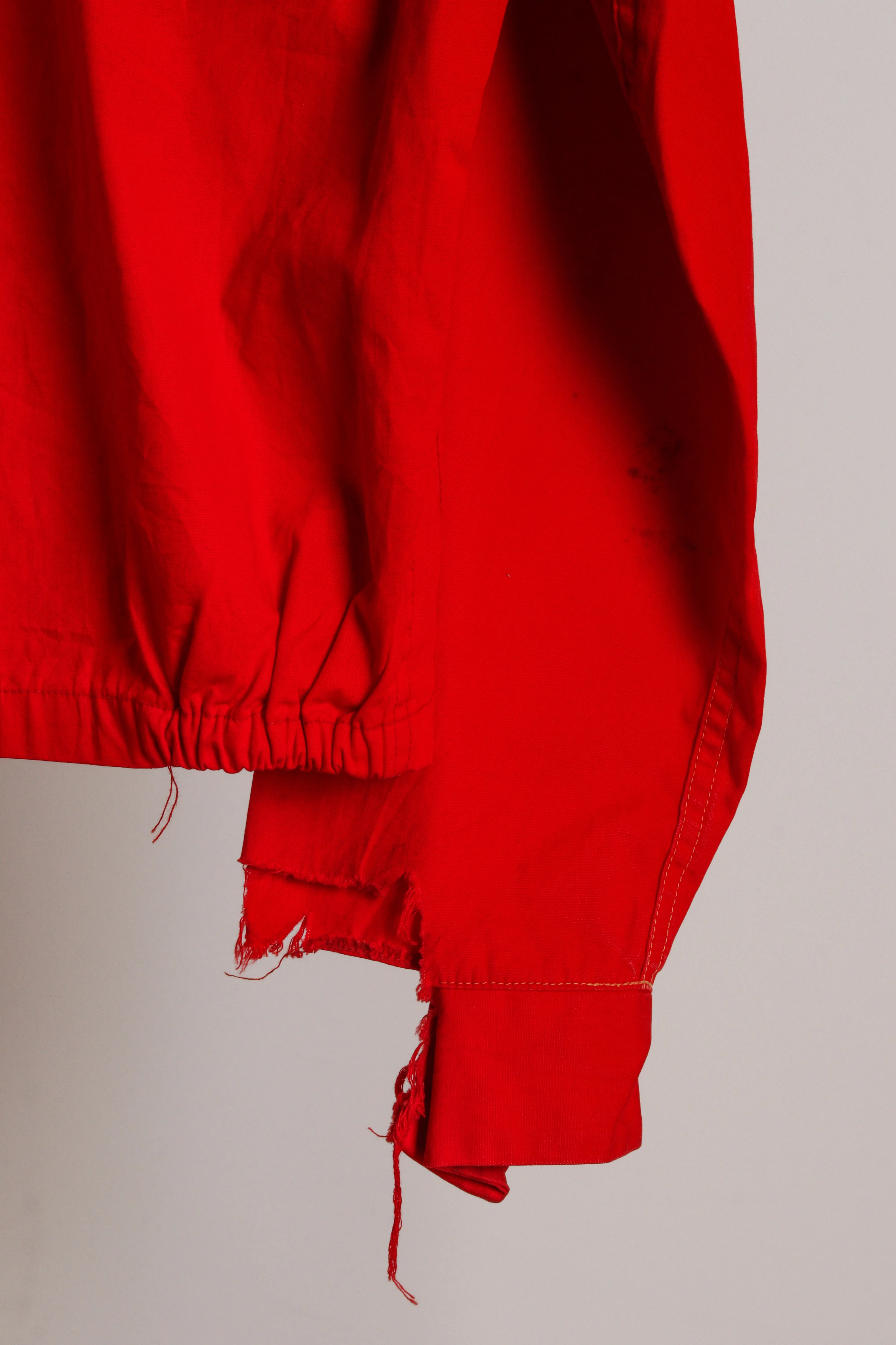 Vintage 60's Mule Skin 'Chenille Baseball C' Patched Work Jacket Red