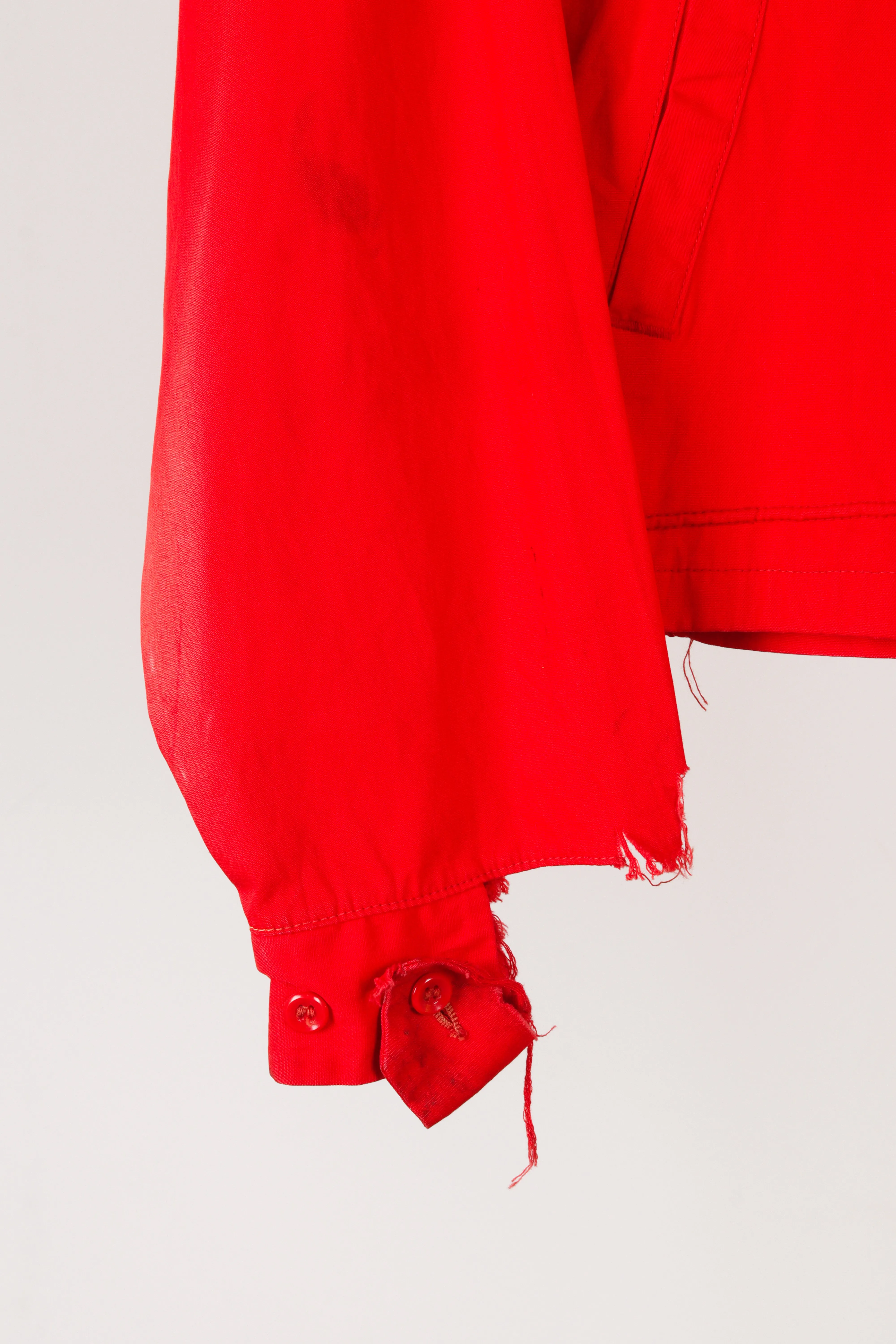 Vintage 60's Mule Skin 'Chenille Baseball C' Patched Work Jacket Red