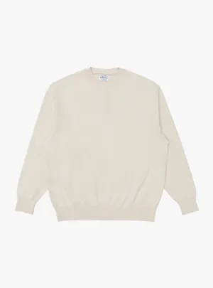 Wave Cotton Knit Pullover Beige