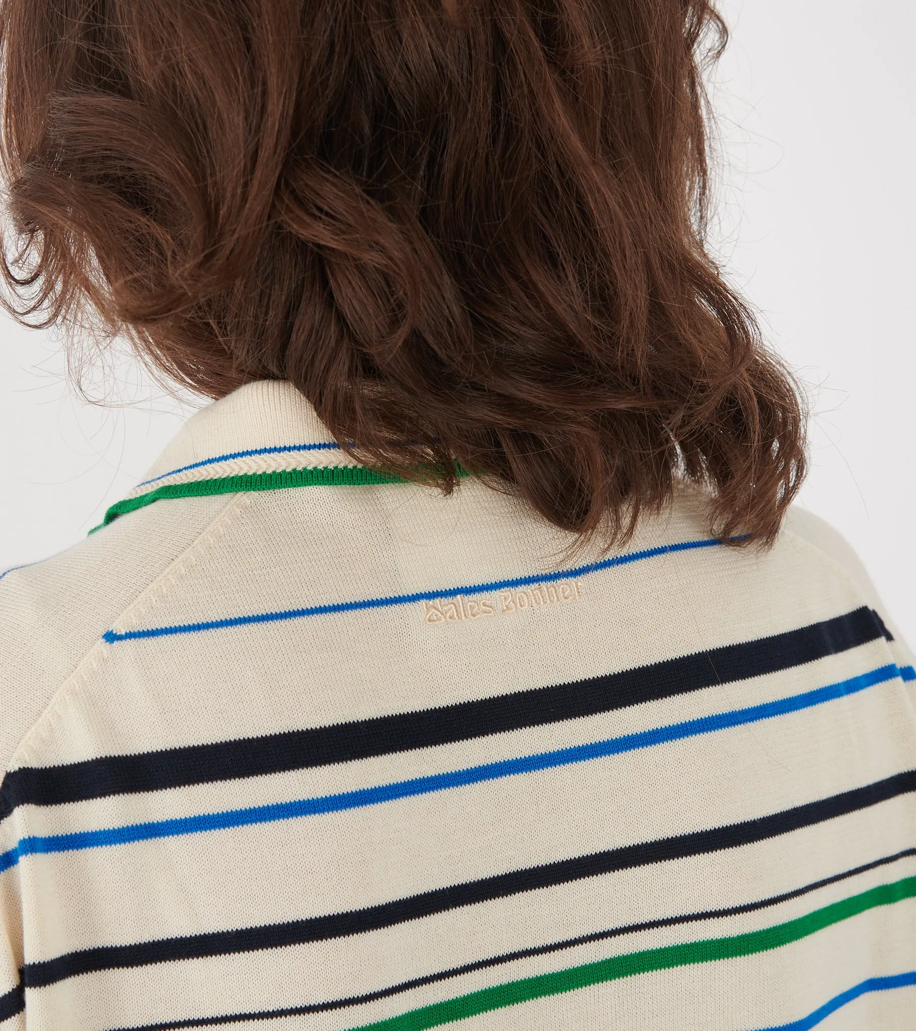 WB Knit Polo Wonder White/Green/Blue