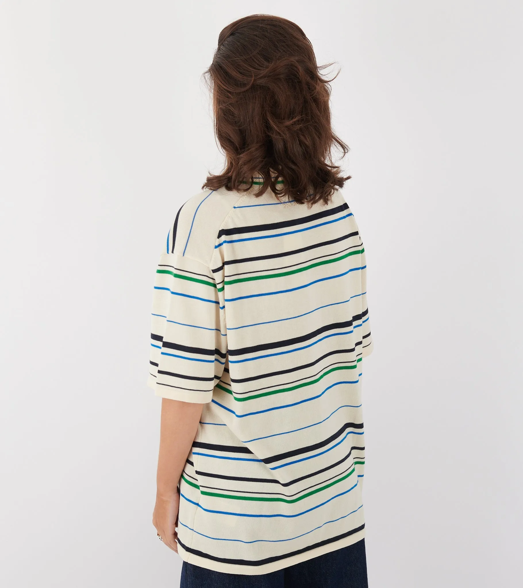 WB Knit Polo Wonder White/Green/Blue