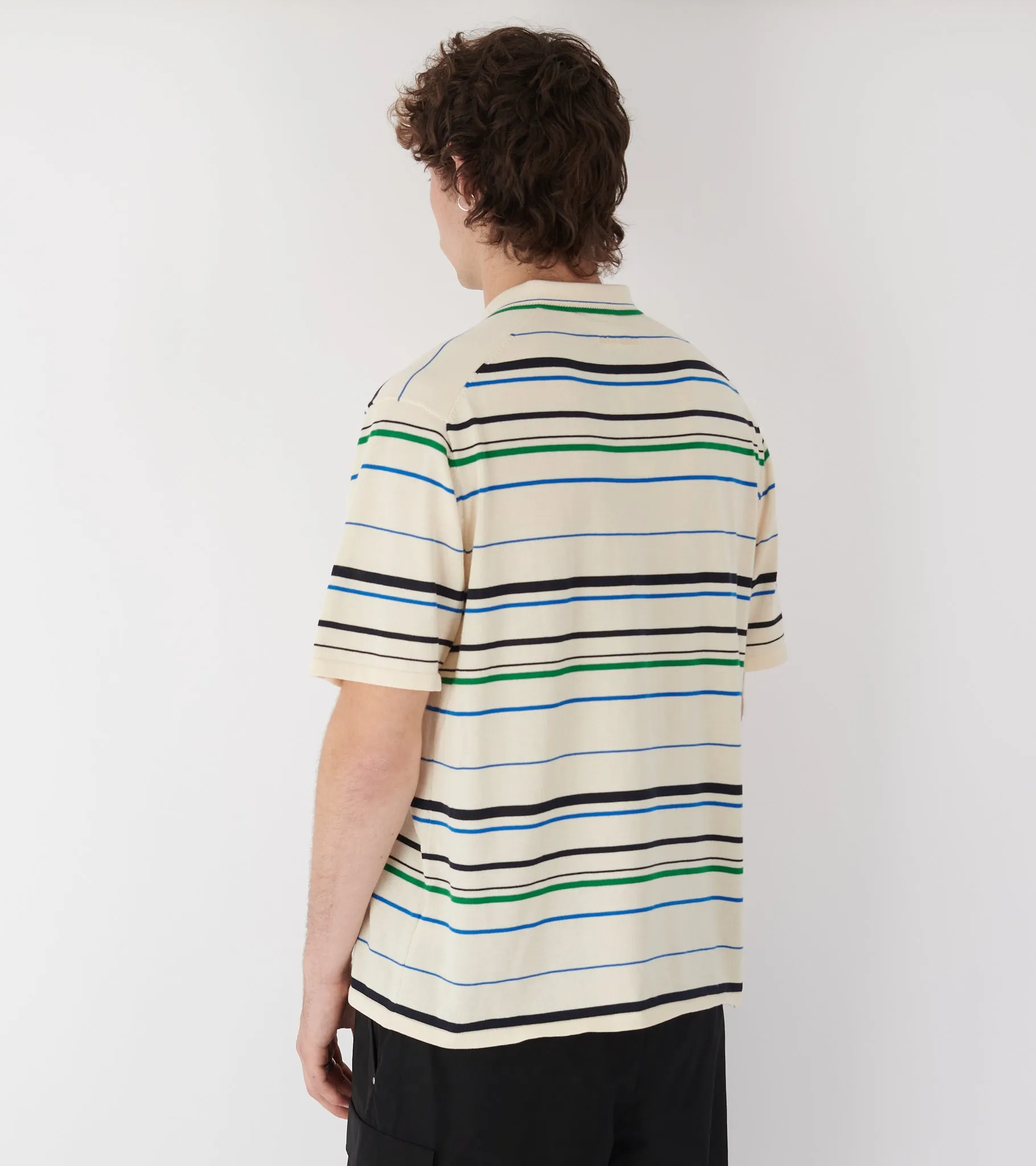 WB Knit Polo Wonder White/Green/Blue