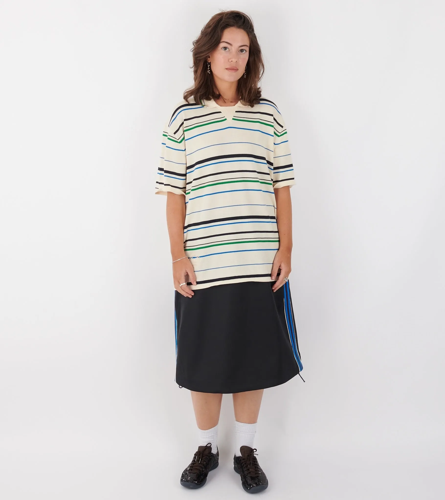 WB Knit Polo Wonder White/Green/Blue