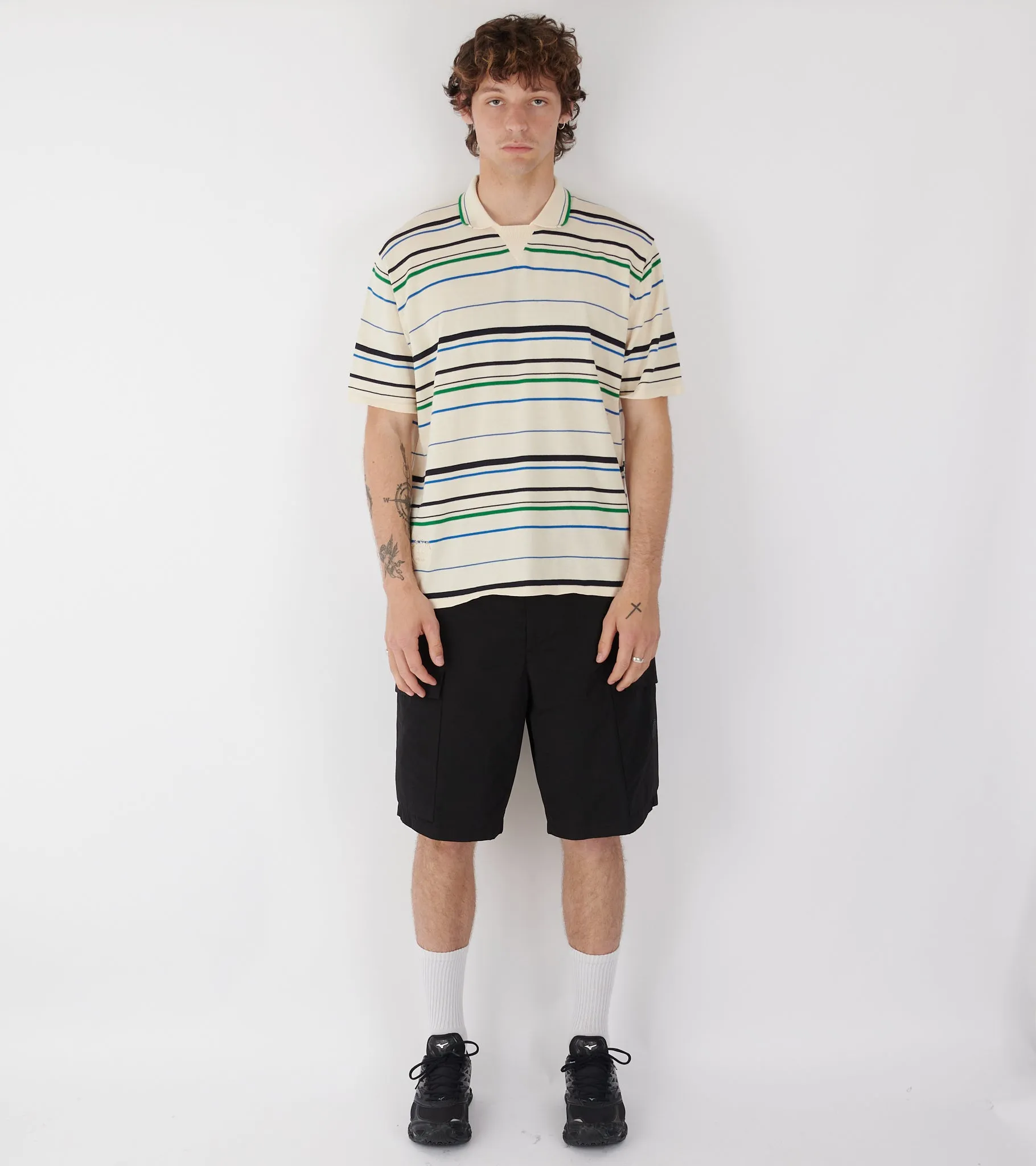 WB Knit Polo Wonder White/Green/Blue