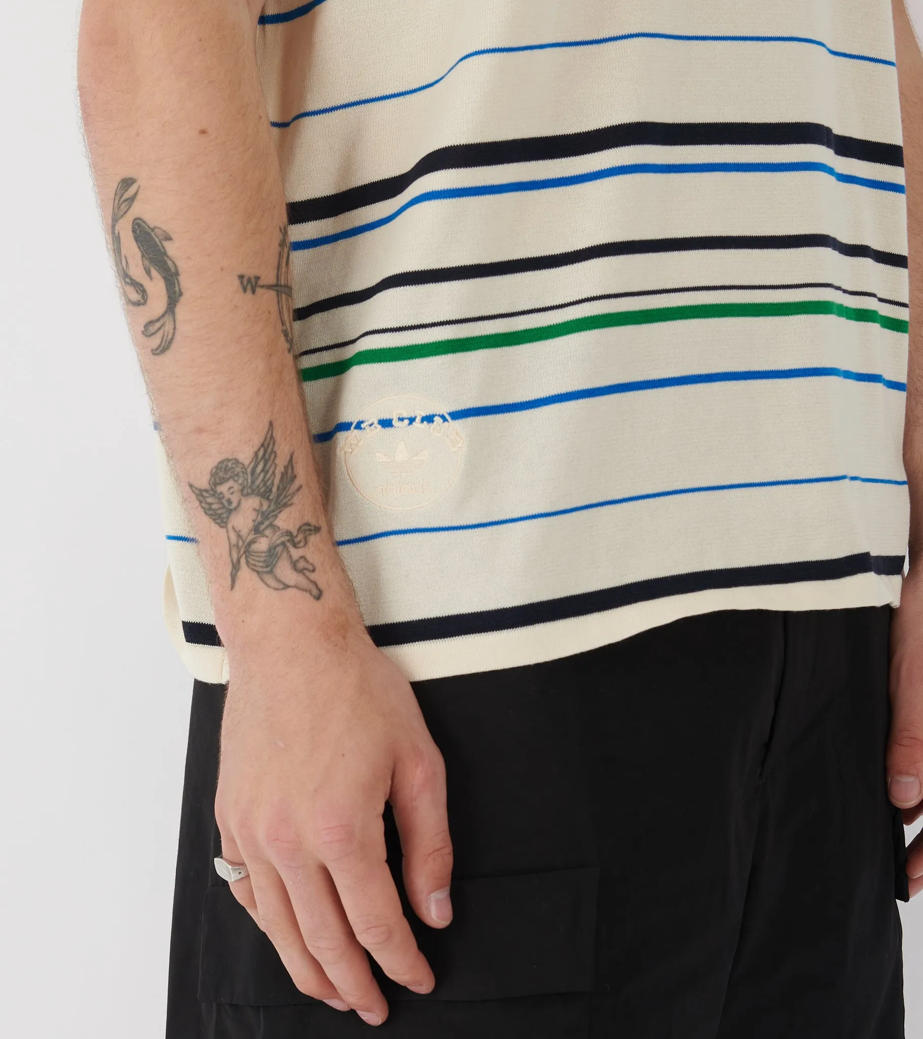 WB Knit Polo Wonder White/Green/Blue