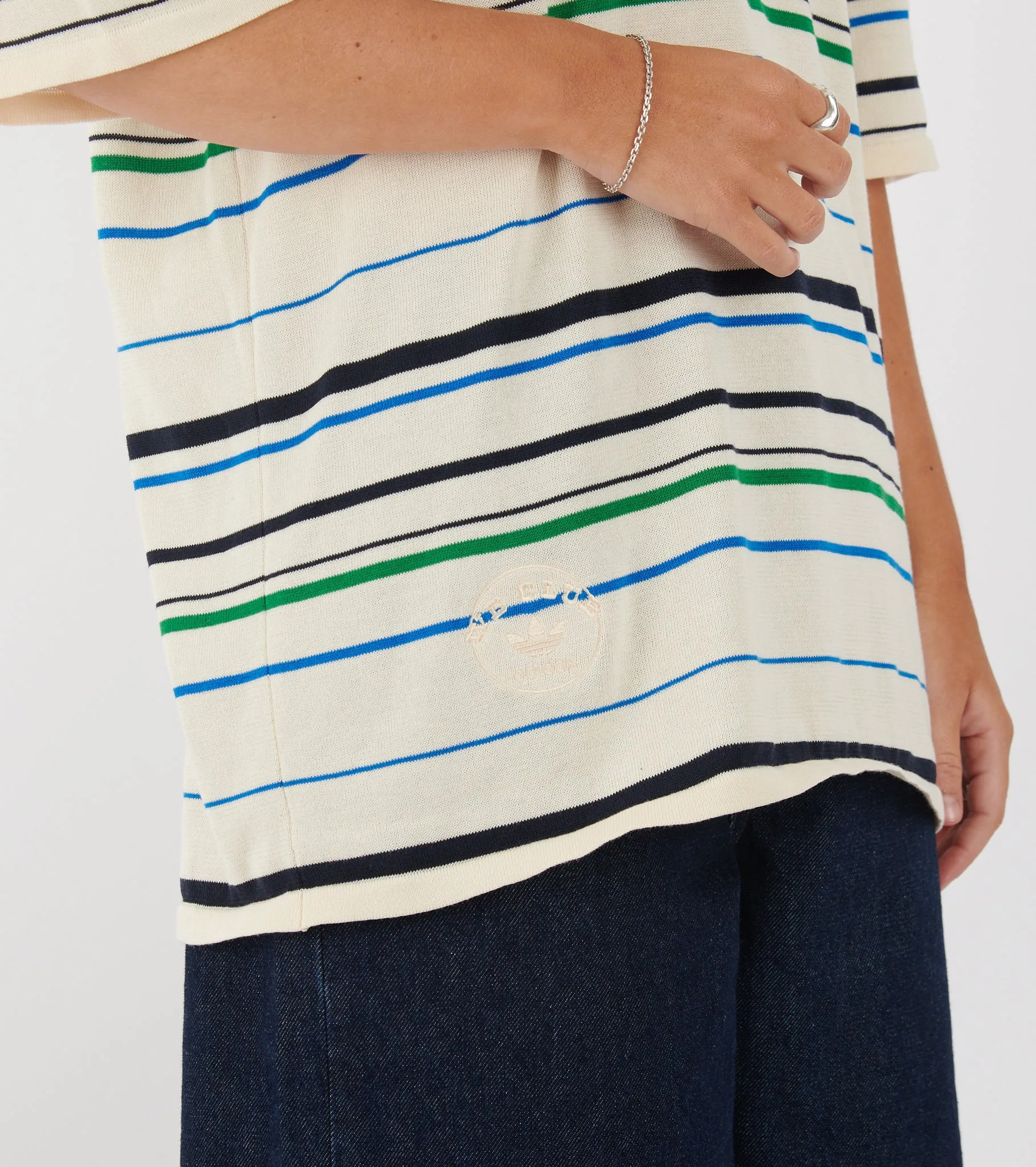 WB Knit Polo Wonder White/Green/Blue