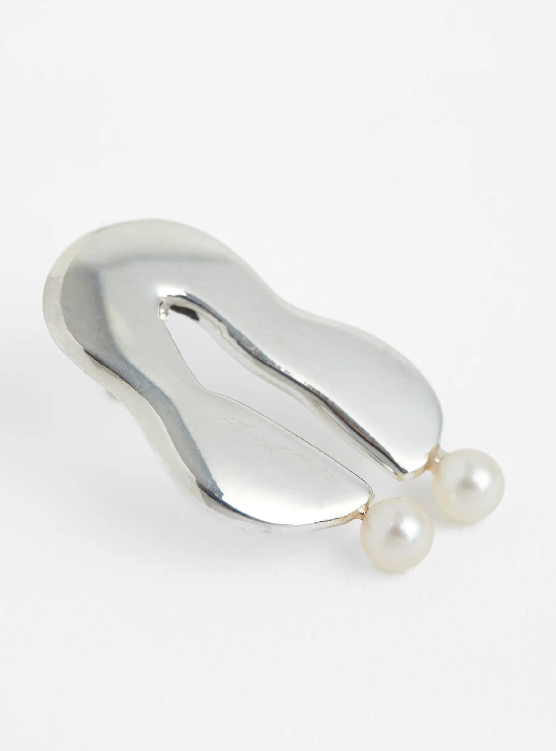 Wiggle Pearl Earrings Sterling Silver