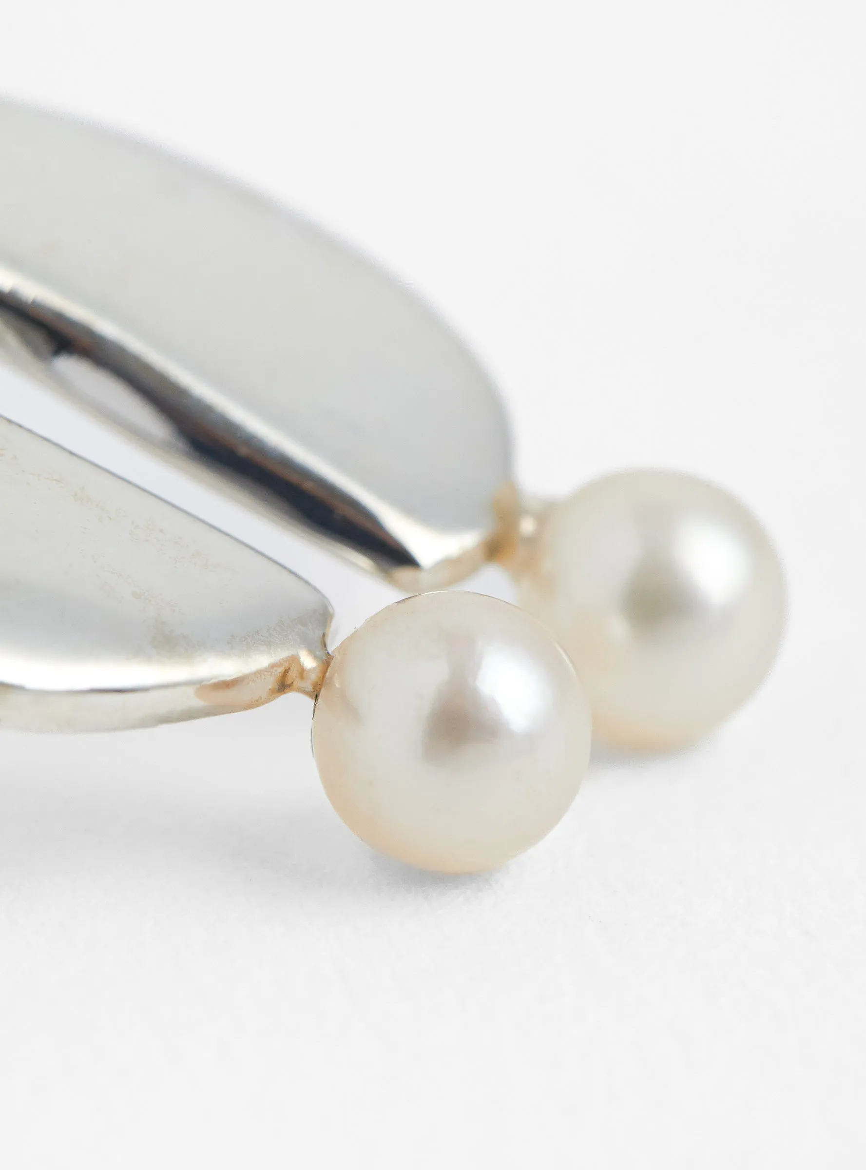 Wiggle Pearl Earrings Sterling Silver